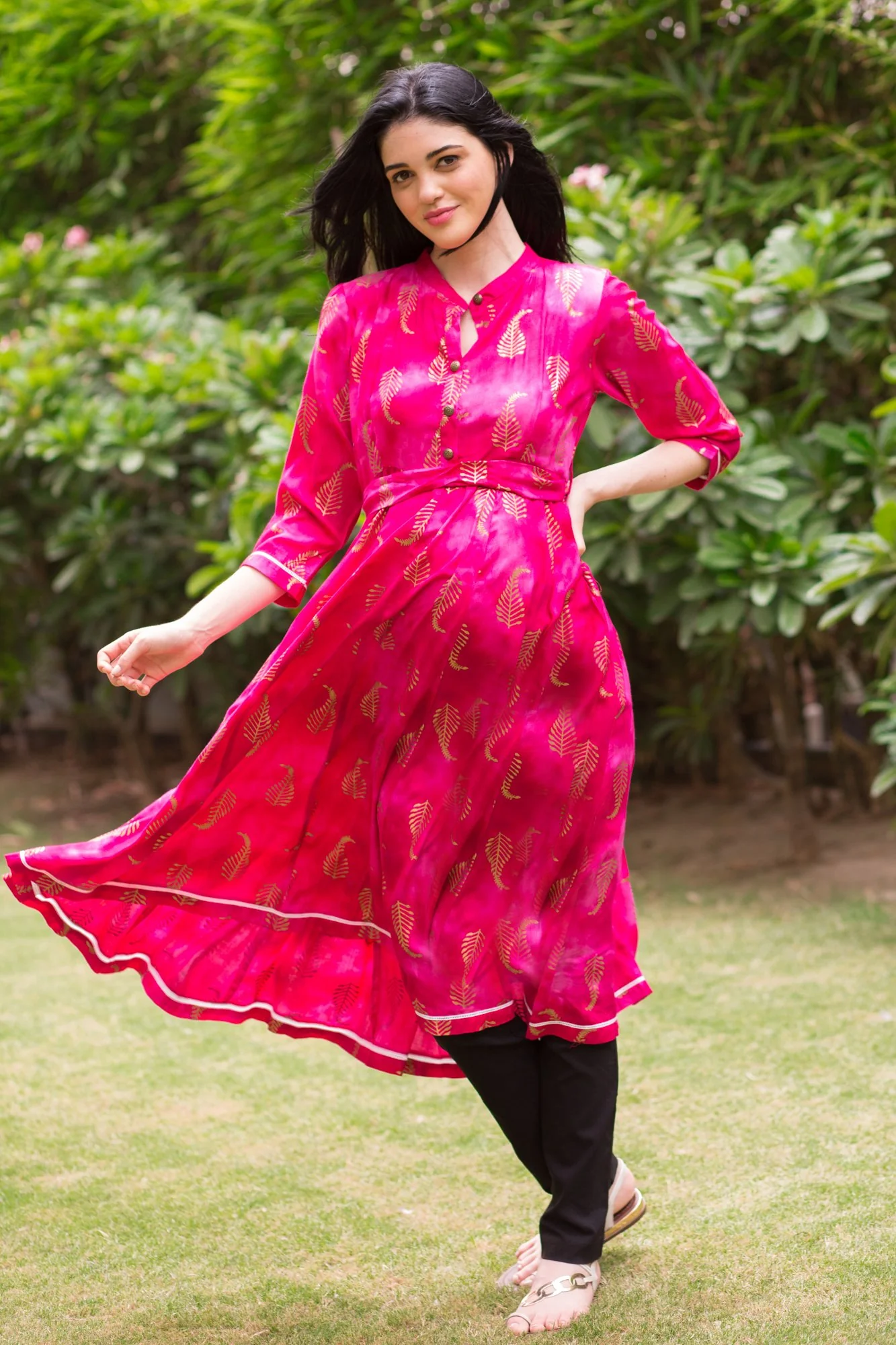 Pink Gold Maternity & Nursing Kurta - Chenance