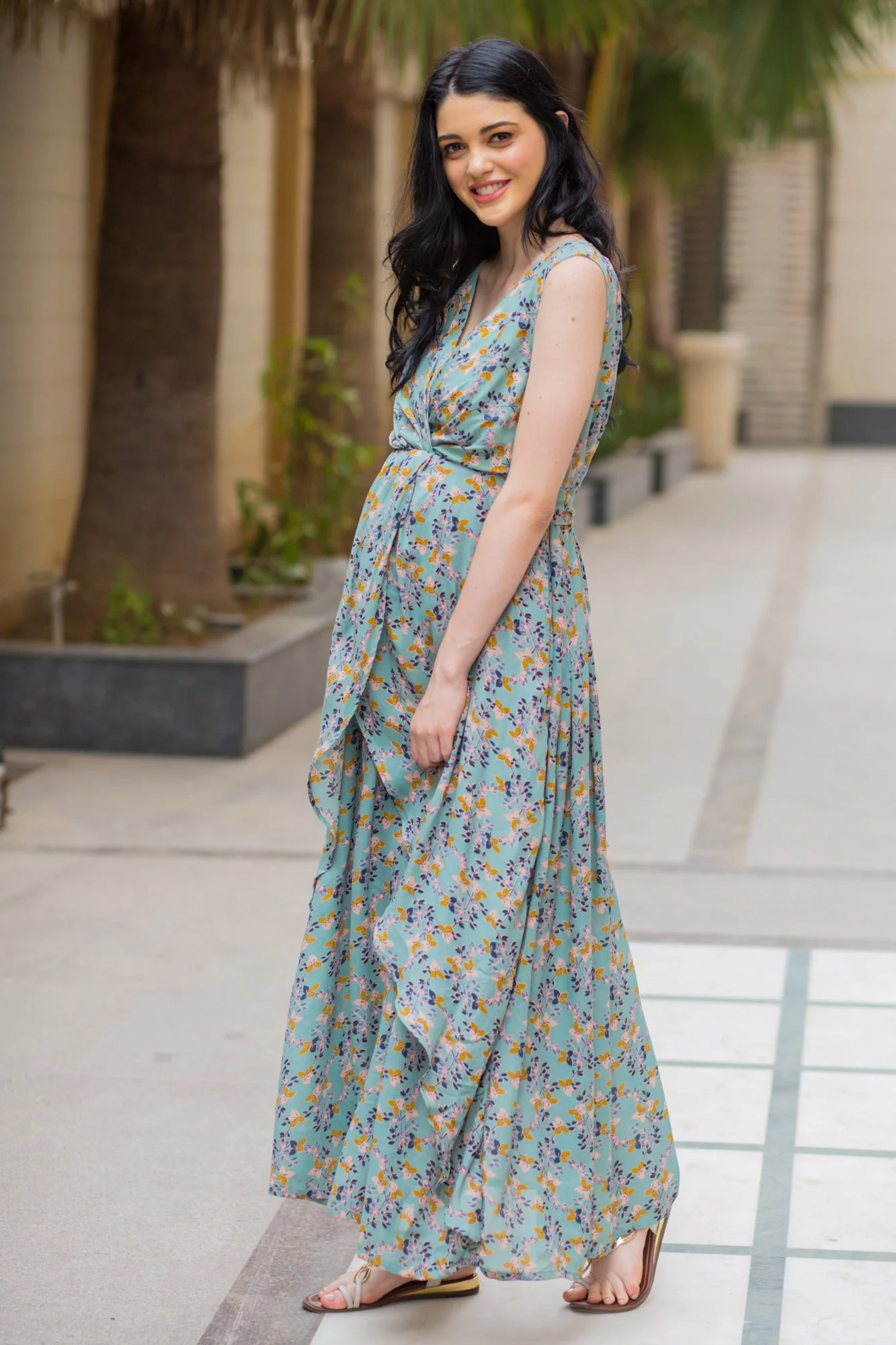 Unique Sage Green Maternity Dress - Chenance