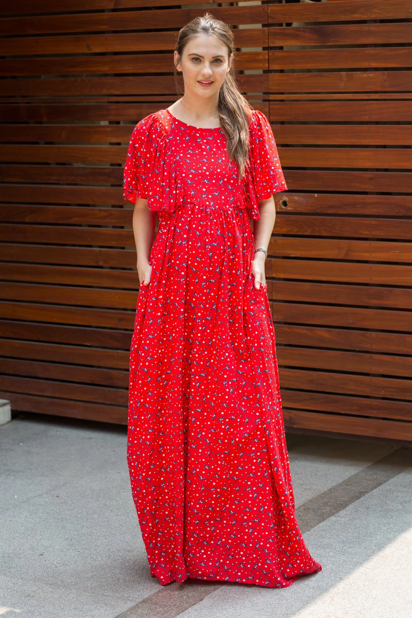 Berry Floral Maternity & Nursing Flap Dress - Chenance