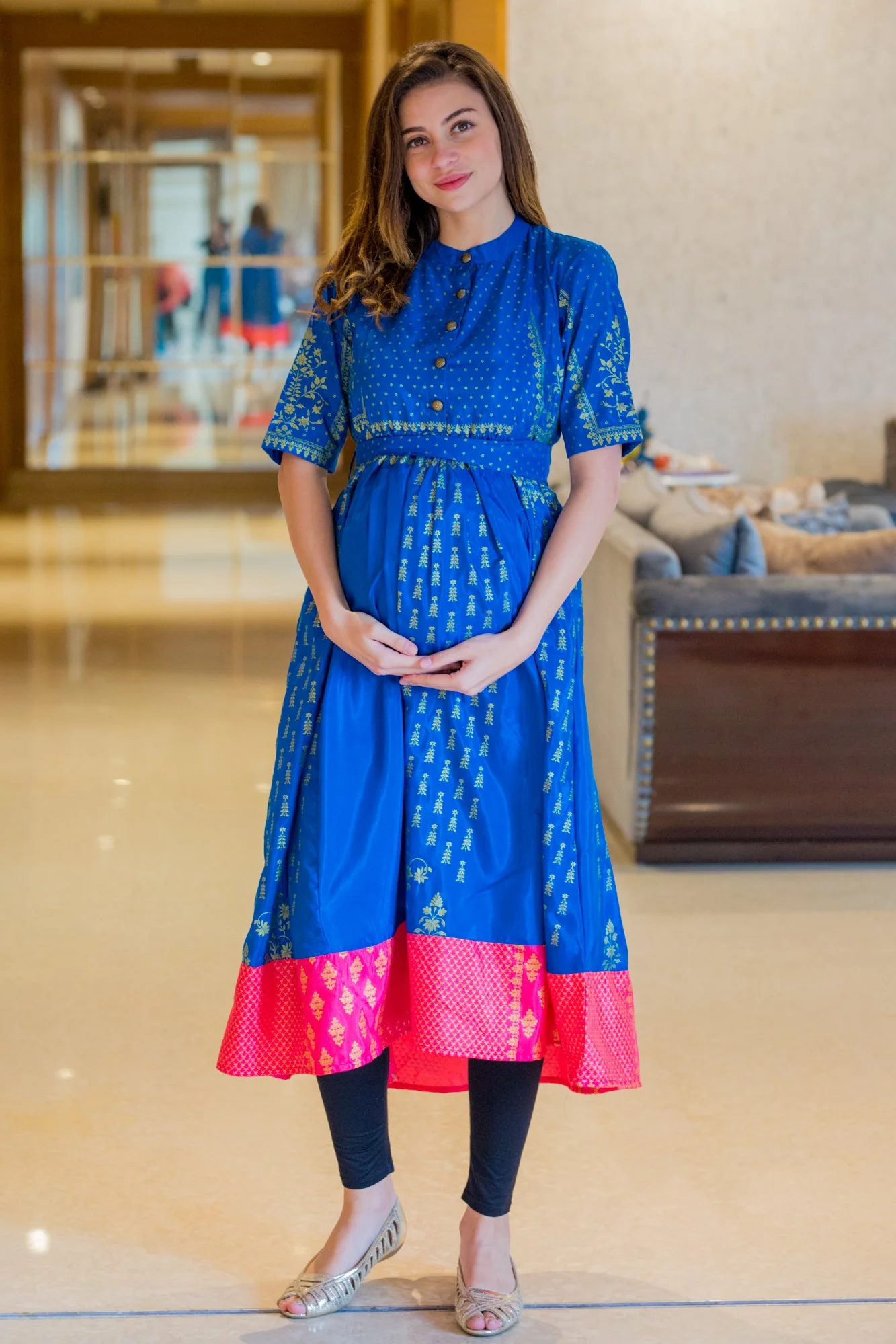 Eden Blue Maternity and Nursing Kurta - Chenance
