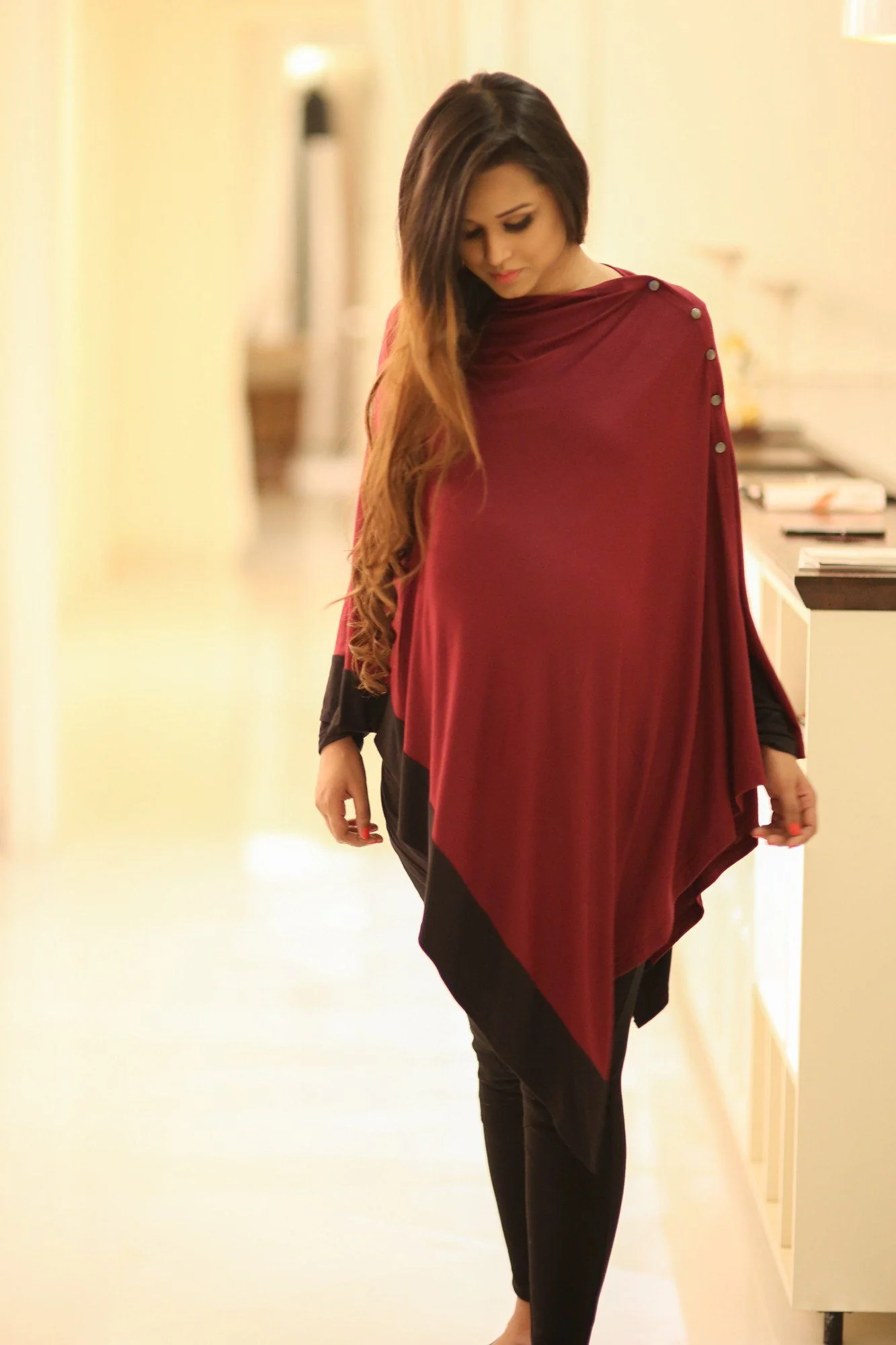 Burgundy Versatile Nursing Stole - Chenance