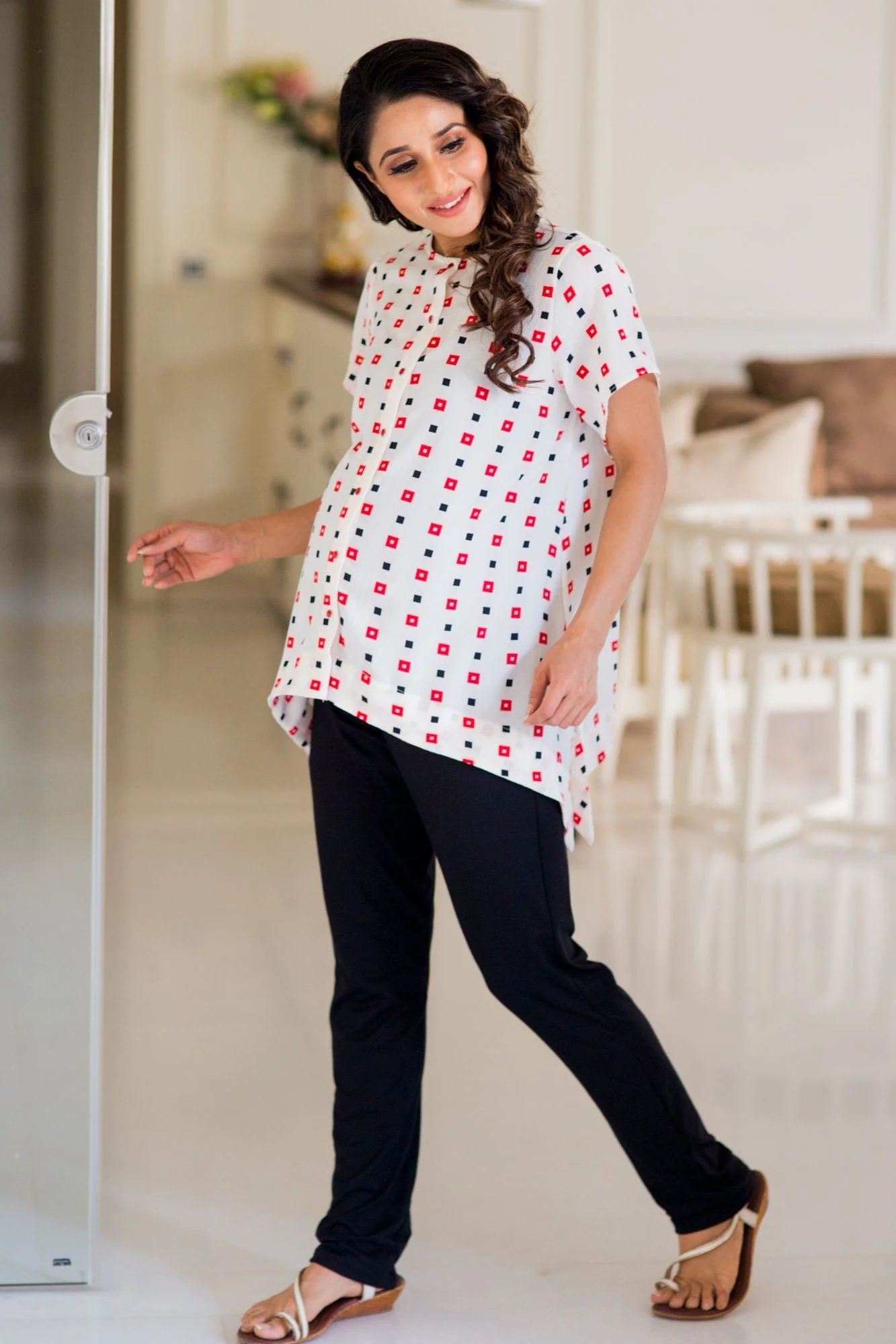 Serene White Maternity & Nursing Top - Chenance