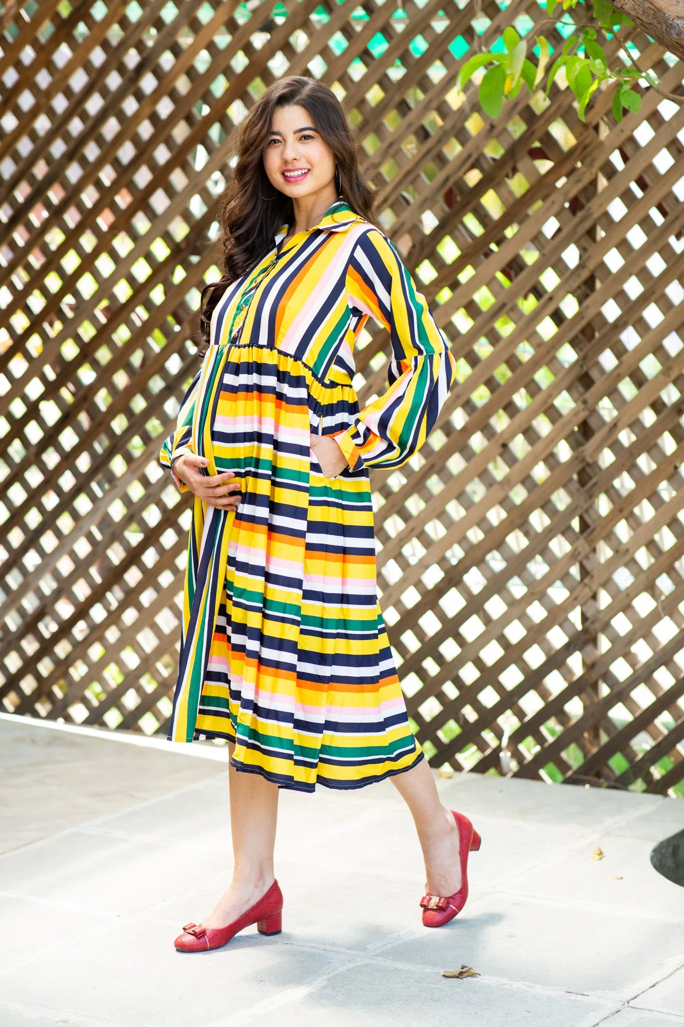 Merry Striped Maternity & Nursing Dress - Chenance