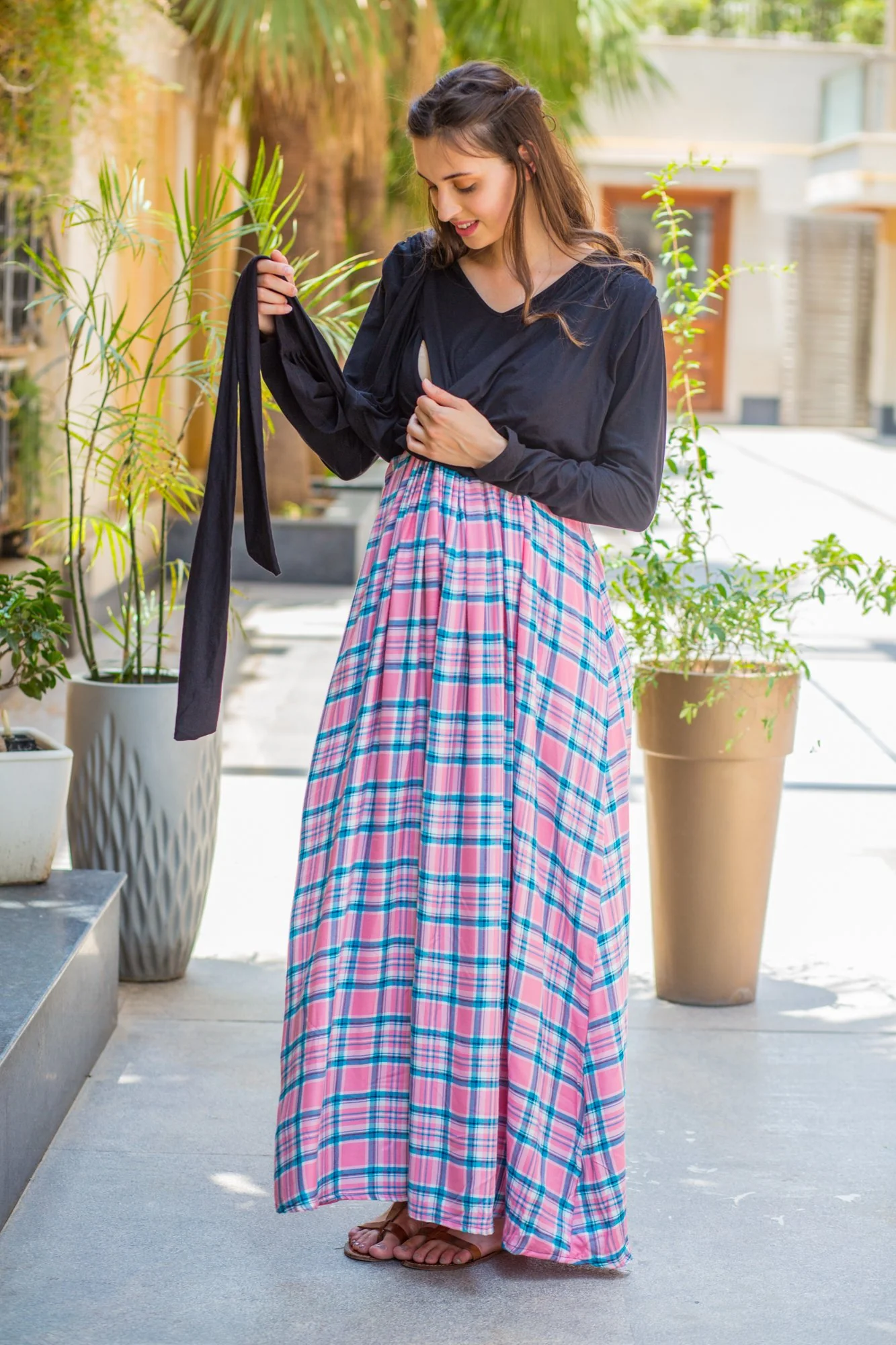 Pink Rouge Maternity & Nursing Wrap Dress - Chenance