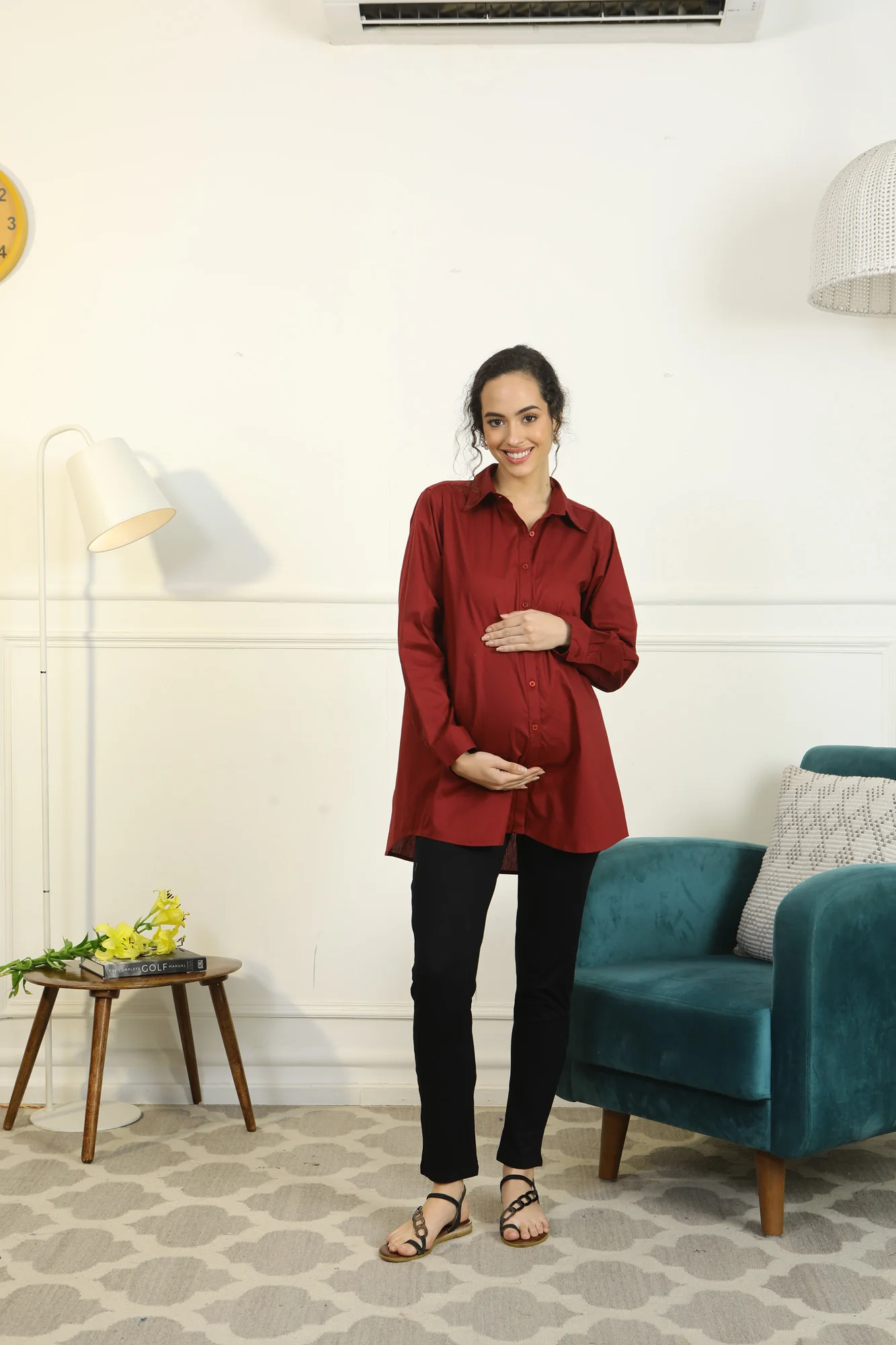 Enduring Maghony Maternity and Nursing Shirt (100% Cotton) - Chenance