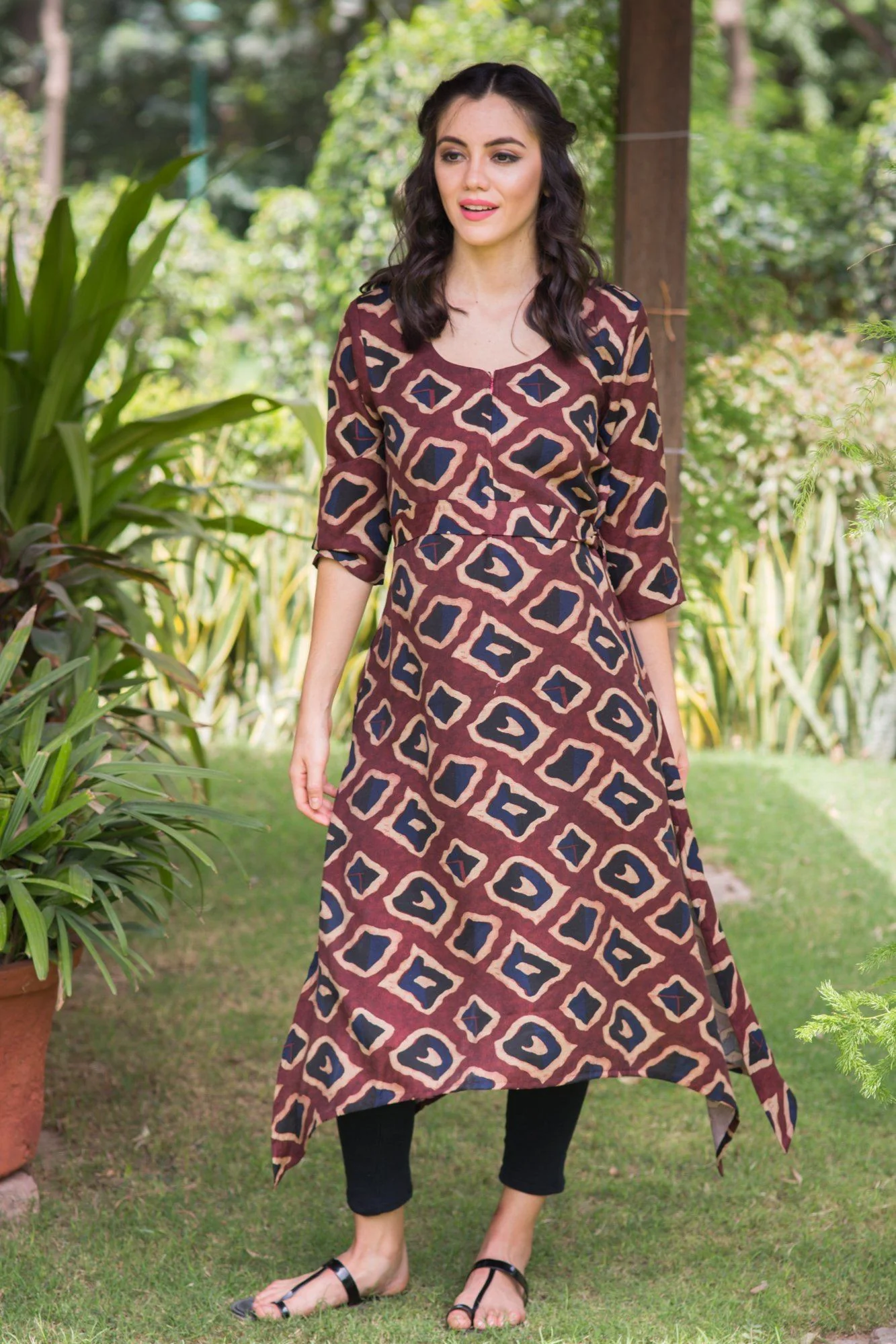 Earthy Geo Maternity & Nursing Kurta - Chenance