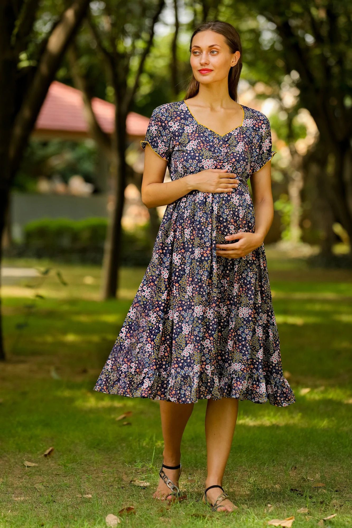 Violet Sprinkle Maternity Dress - Chenance