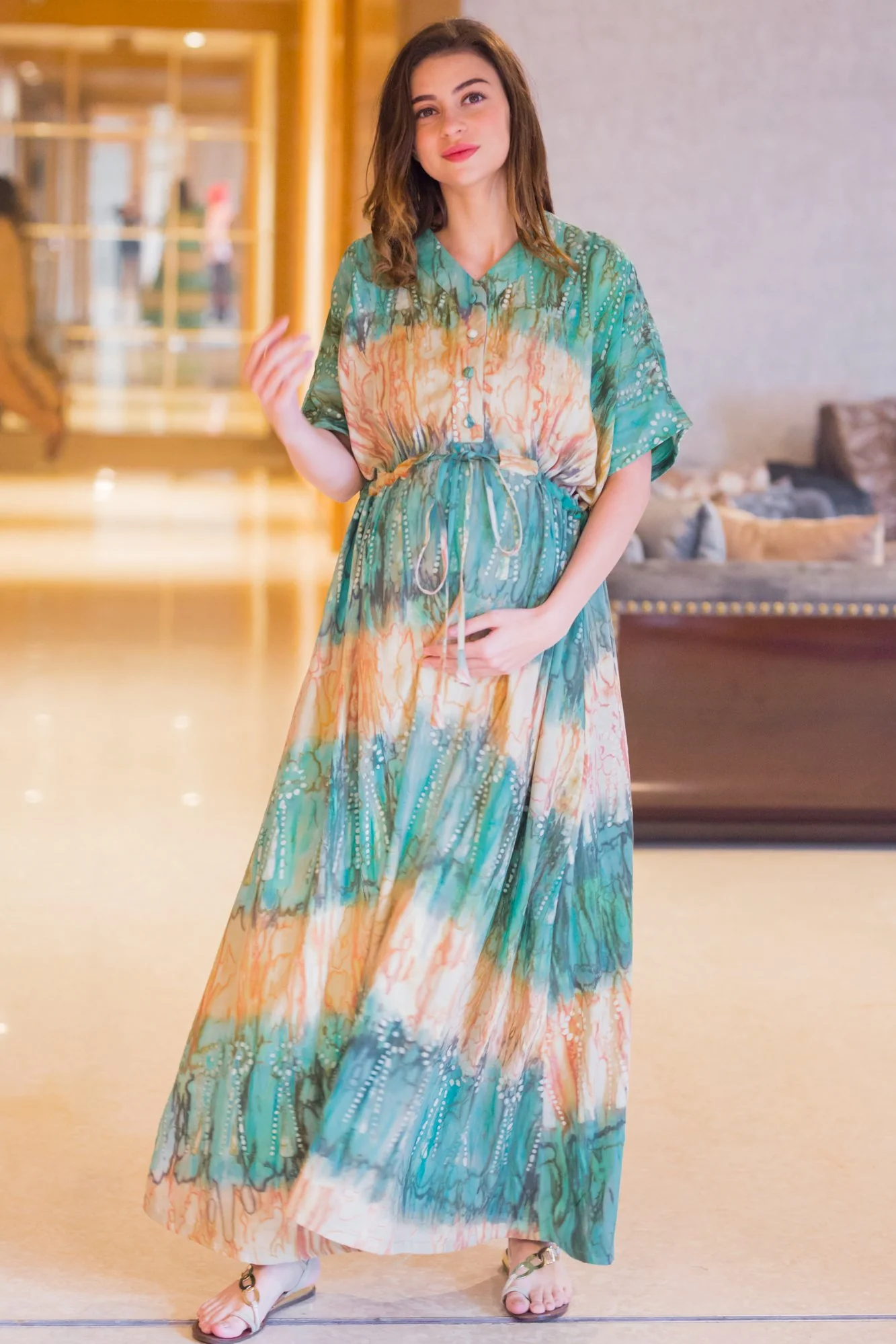 Earthy Kimono  Maternity & Nursing Dress / Delivery Gown/ Night Dress - Chenance