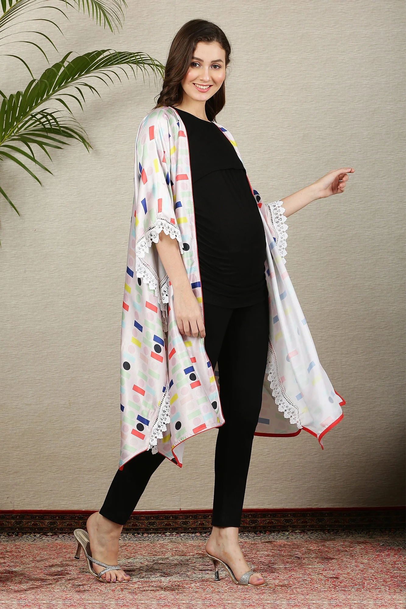 Mellow Colorful Maternity Satin Cover Up - Chenance