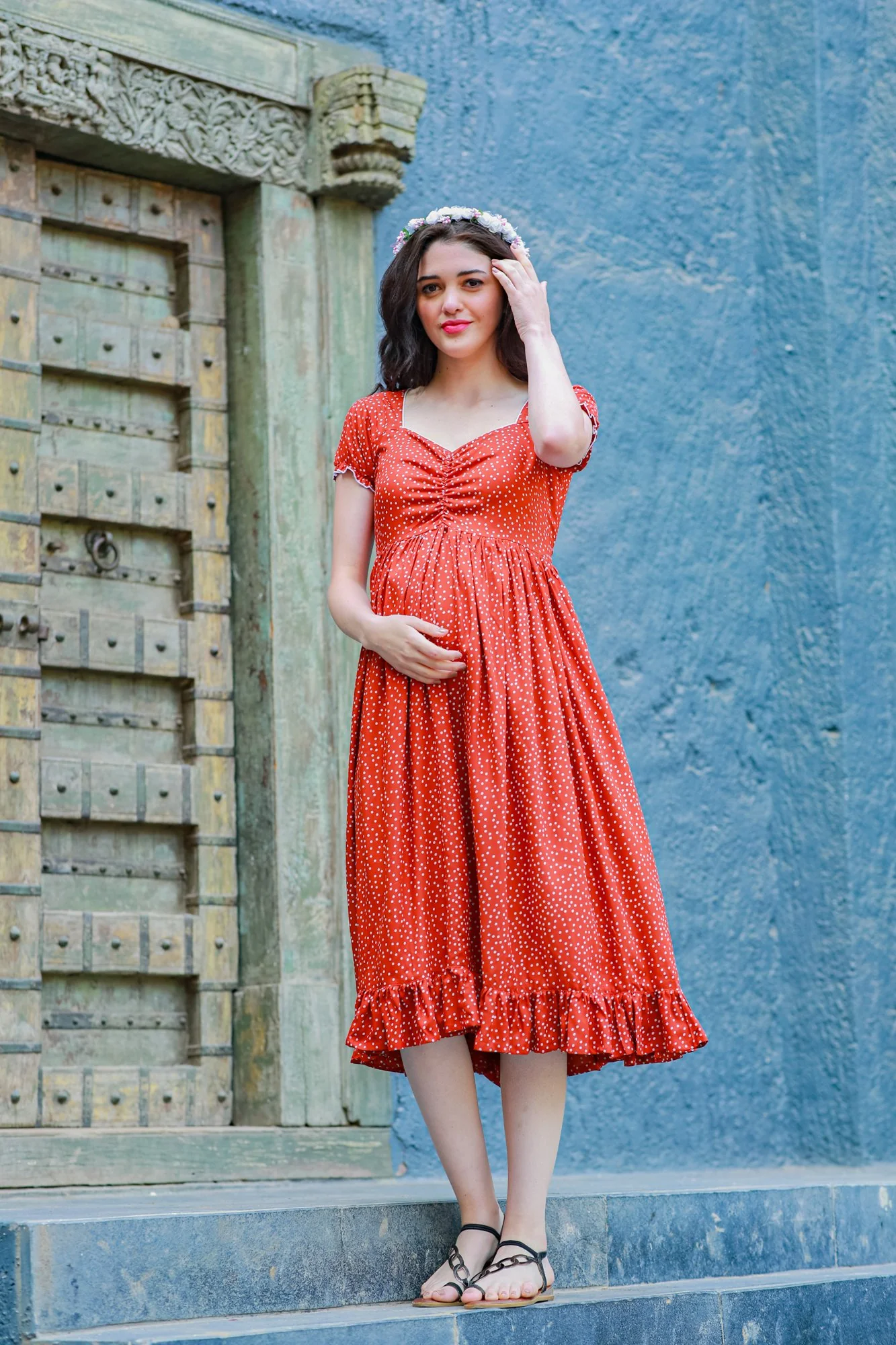 Auburn Sprinkle Maternity Dress - Chenance