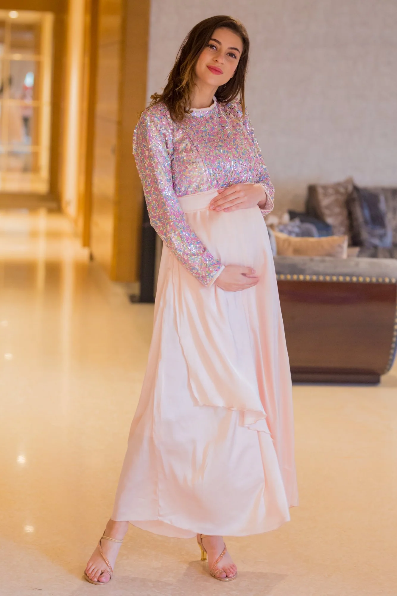 Peppy Sequin Maternity & Nursing Dress - Chenance