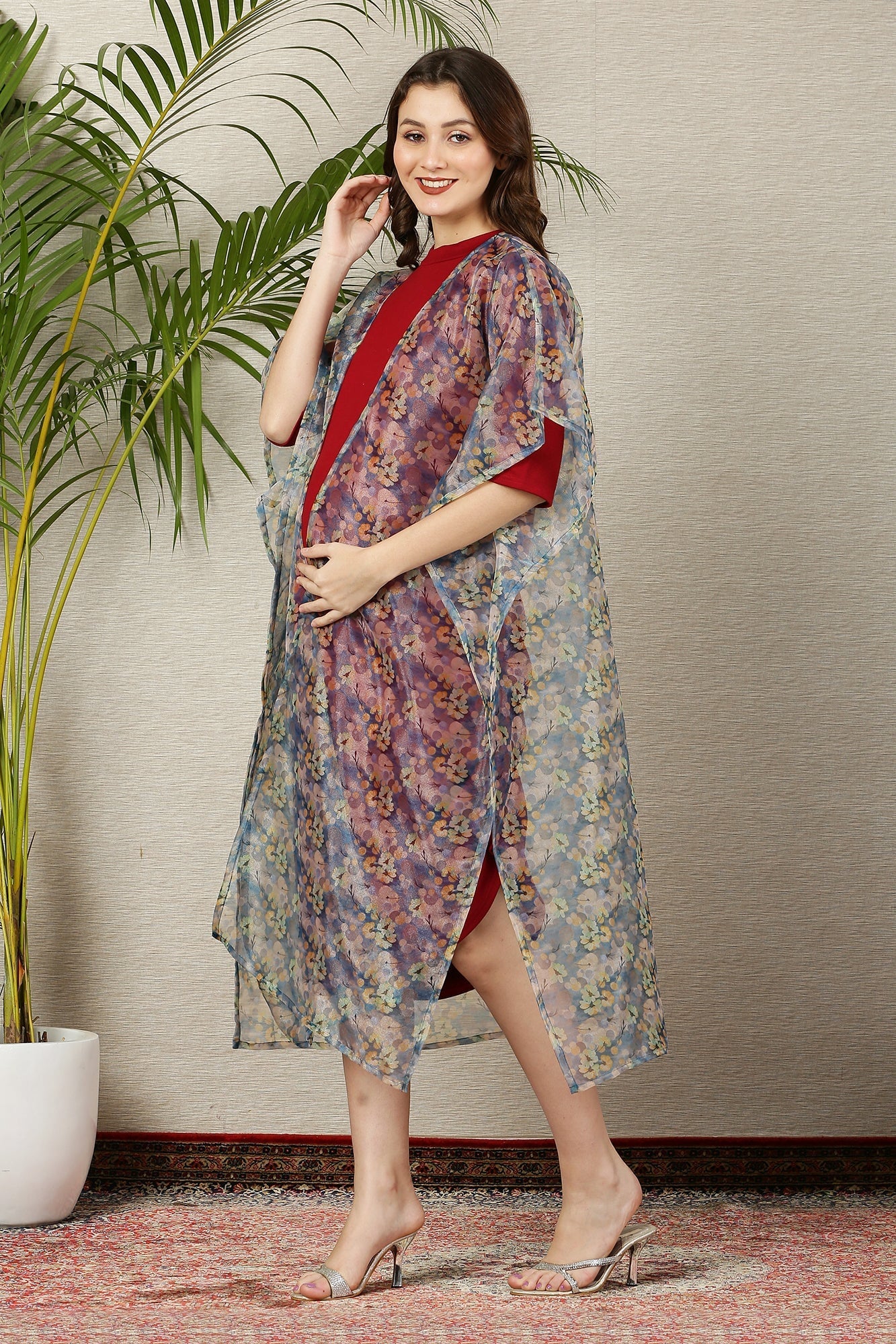 Love Breezy Blue Organza Maternity Cover Up - Chenance