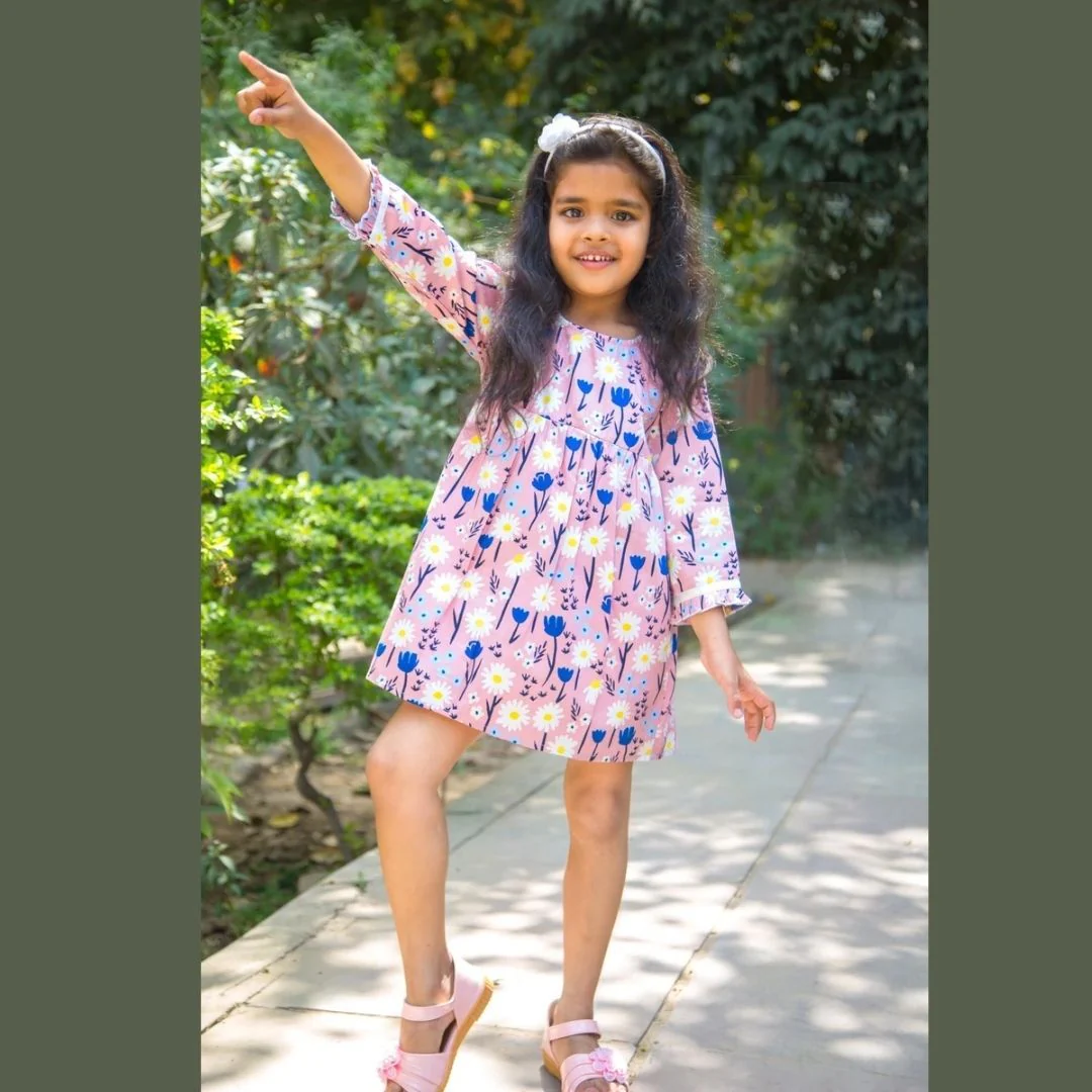 Pink Blossom Ribbon Detail Dress (3 months to 8 years) - Chenance