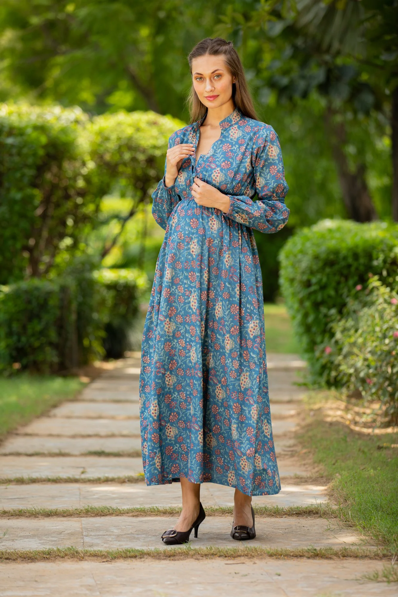 Moonlight Floral Maternity Dress - Chenance