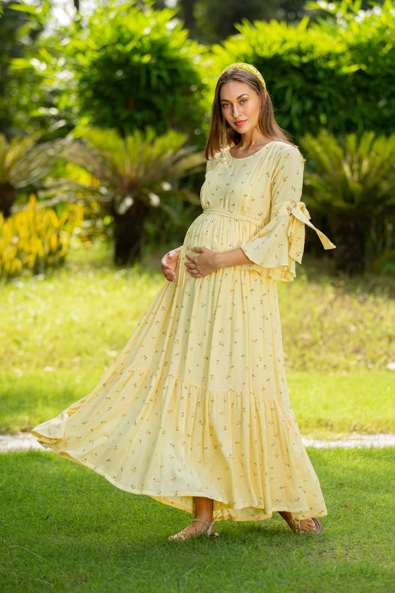Pristine Maternity & Nursing Frill Dress - Chenance