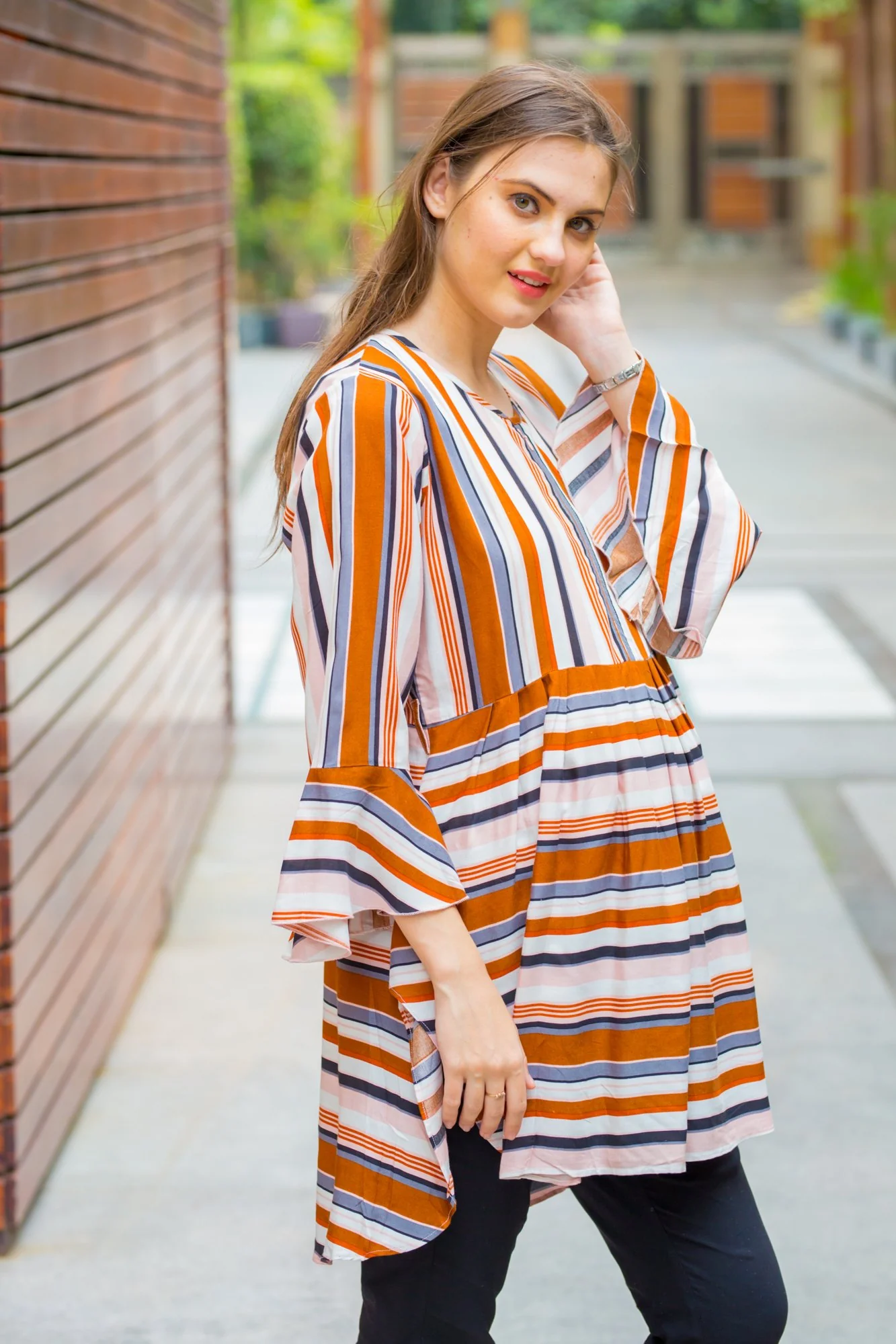 Timeless Playing Striped Nursing Top - Chenance