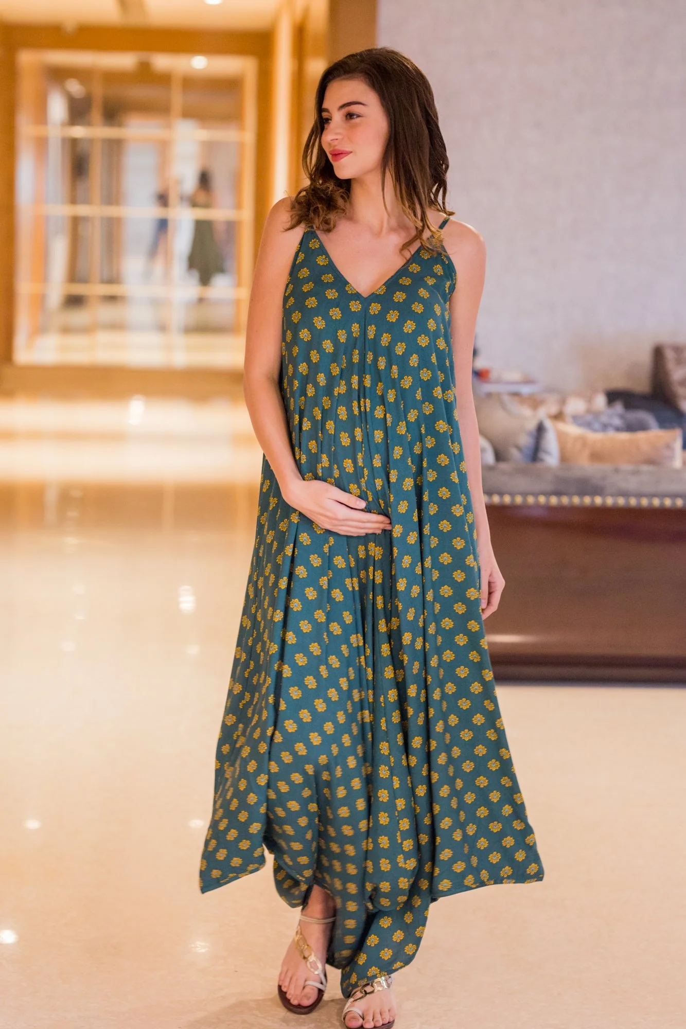 Emerald Cotton Maternity Jumpsuit - Chenance