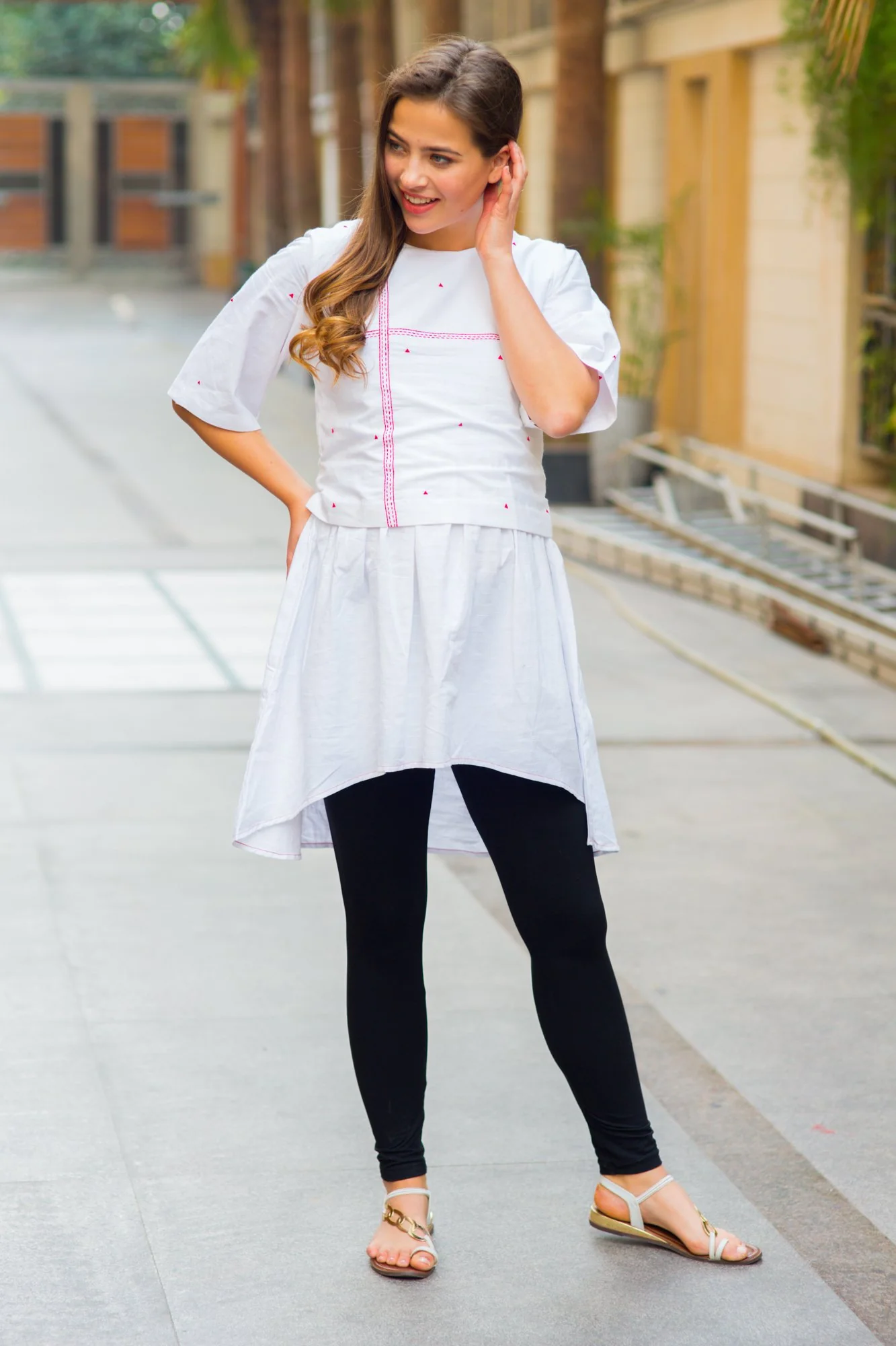 Premium White Embroidered Maternity Top - Chenance