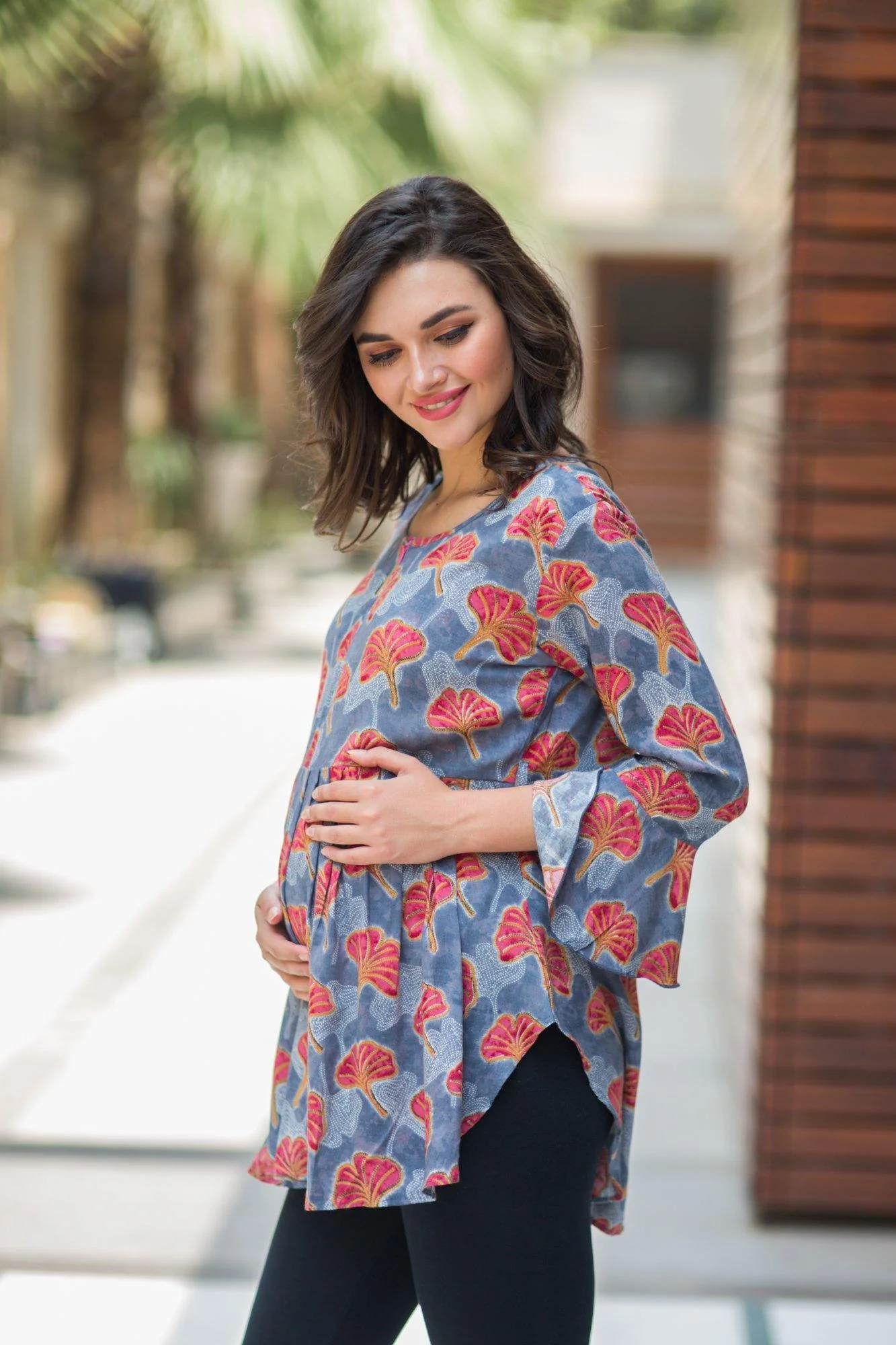 Orchid Gathered Nursing Top - Chenance