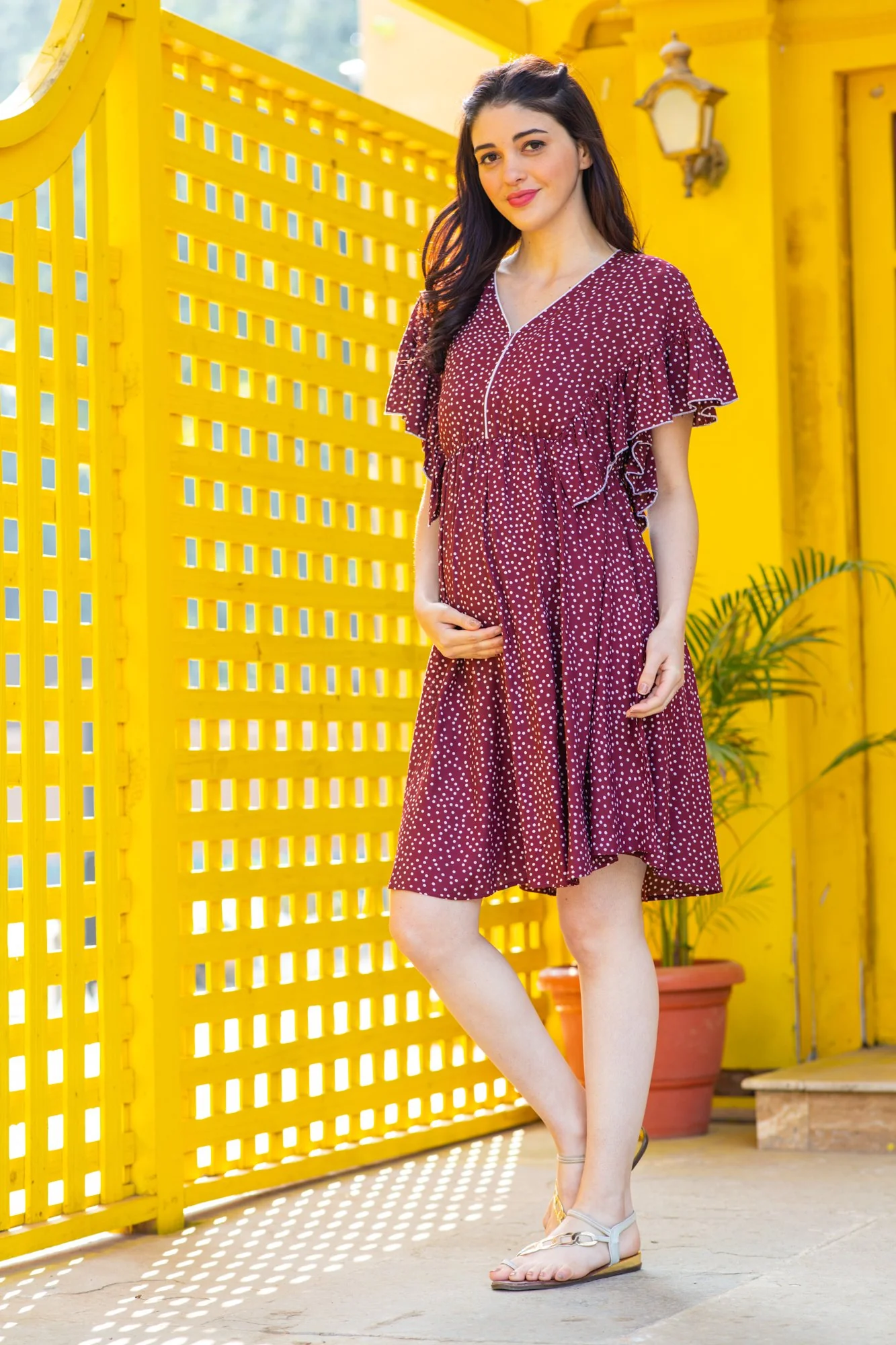 Mulberry Berry Maternity & Nursing Dress - Chenance