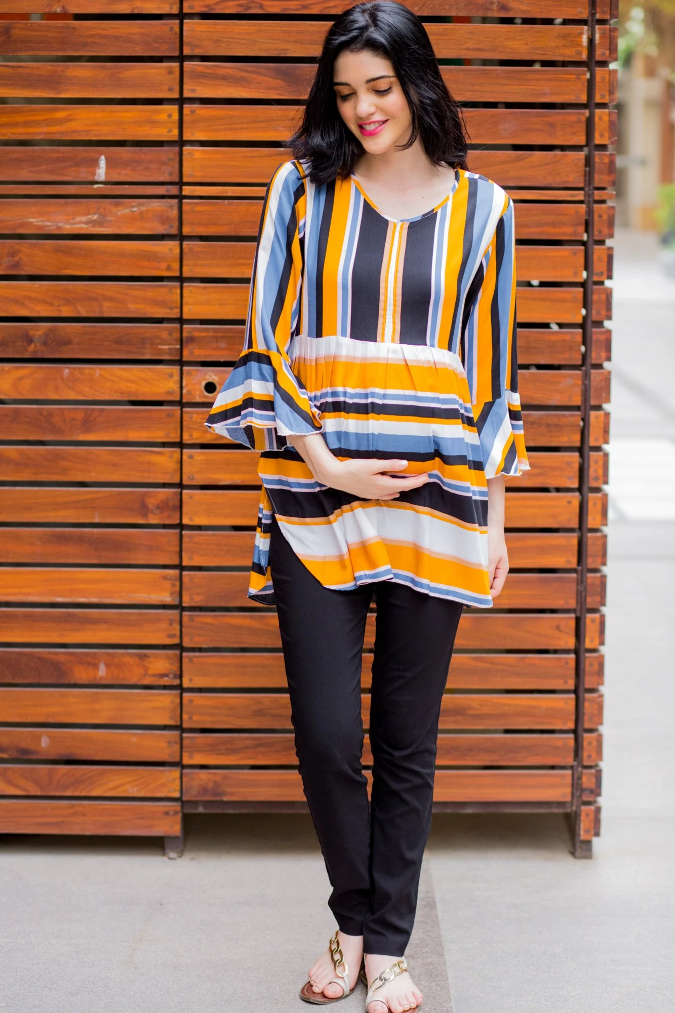 Timeless Multicolor Striped Nursing Top - Chenance