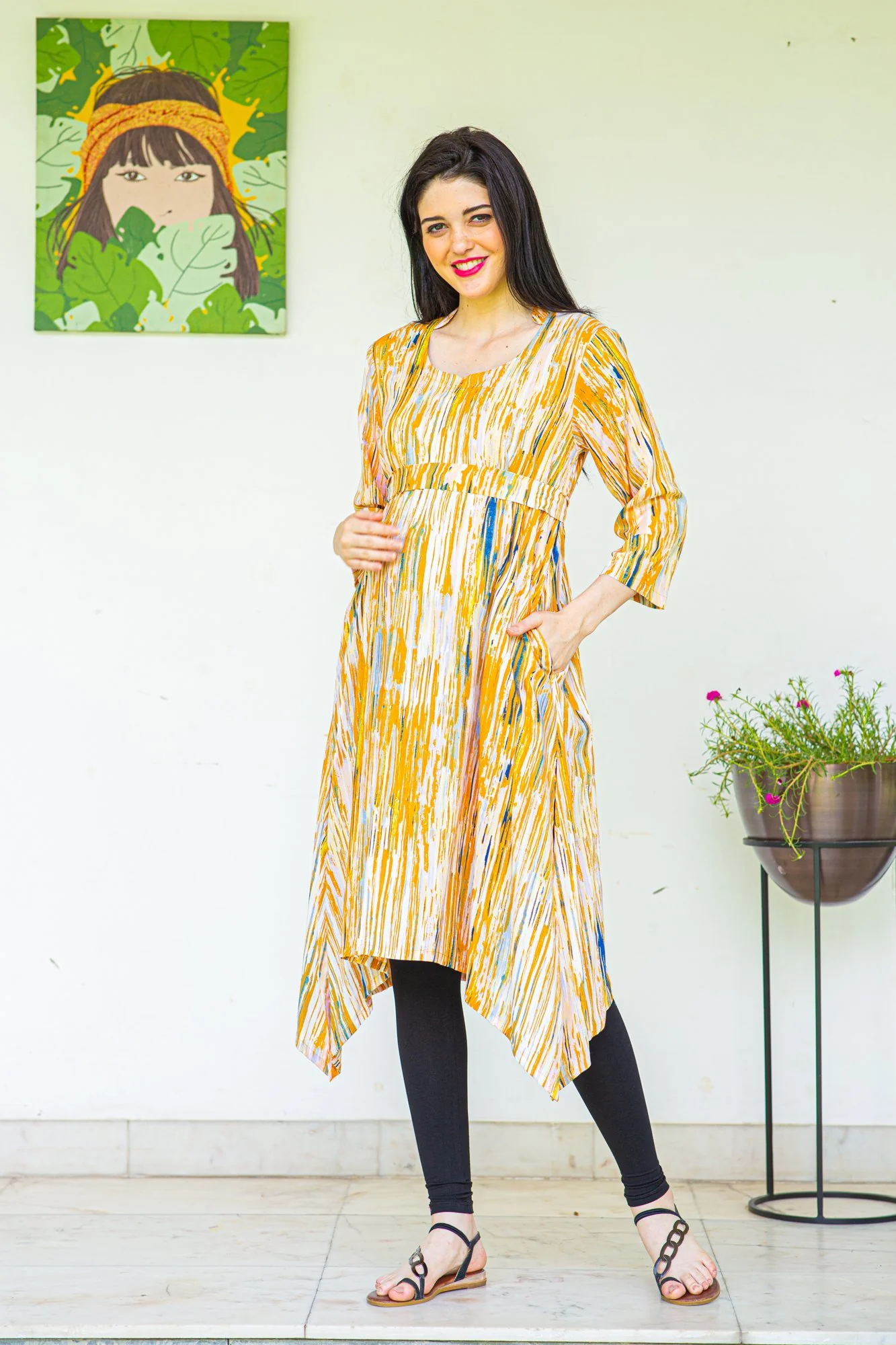Amber Cotton Front Zip Nursing Kurta - Chenance