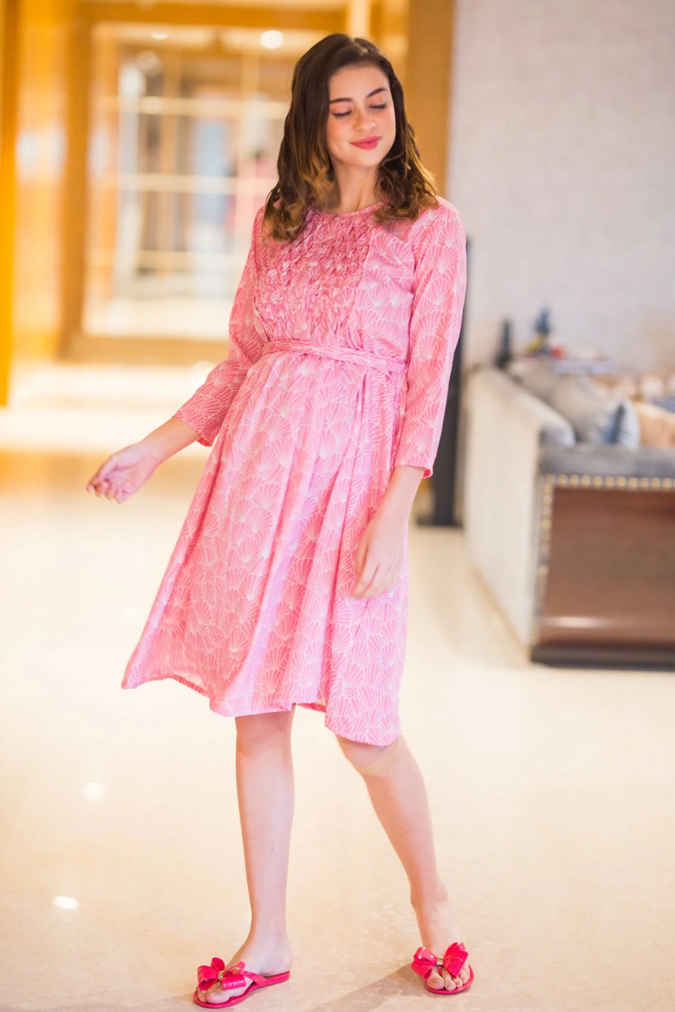 Botanical Blush Maternity & Nursing Night Dress - Chenance