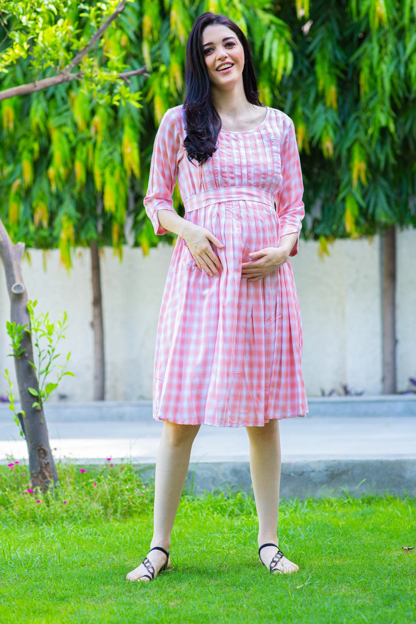 Baby Rose Pintucks Nursing Dress - Chenance