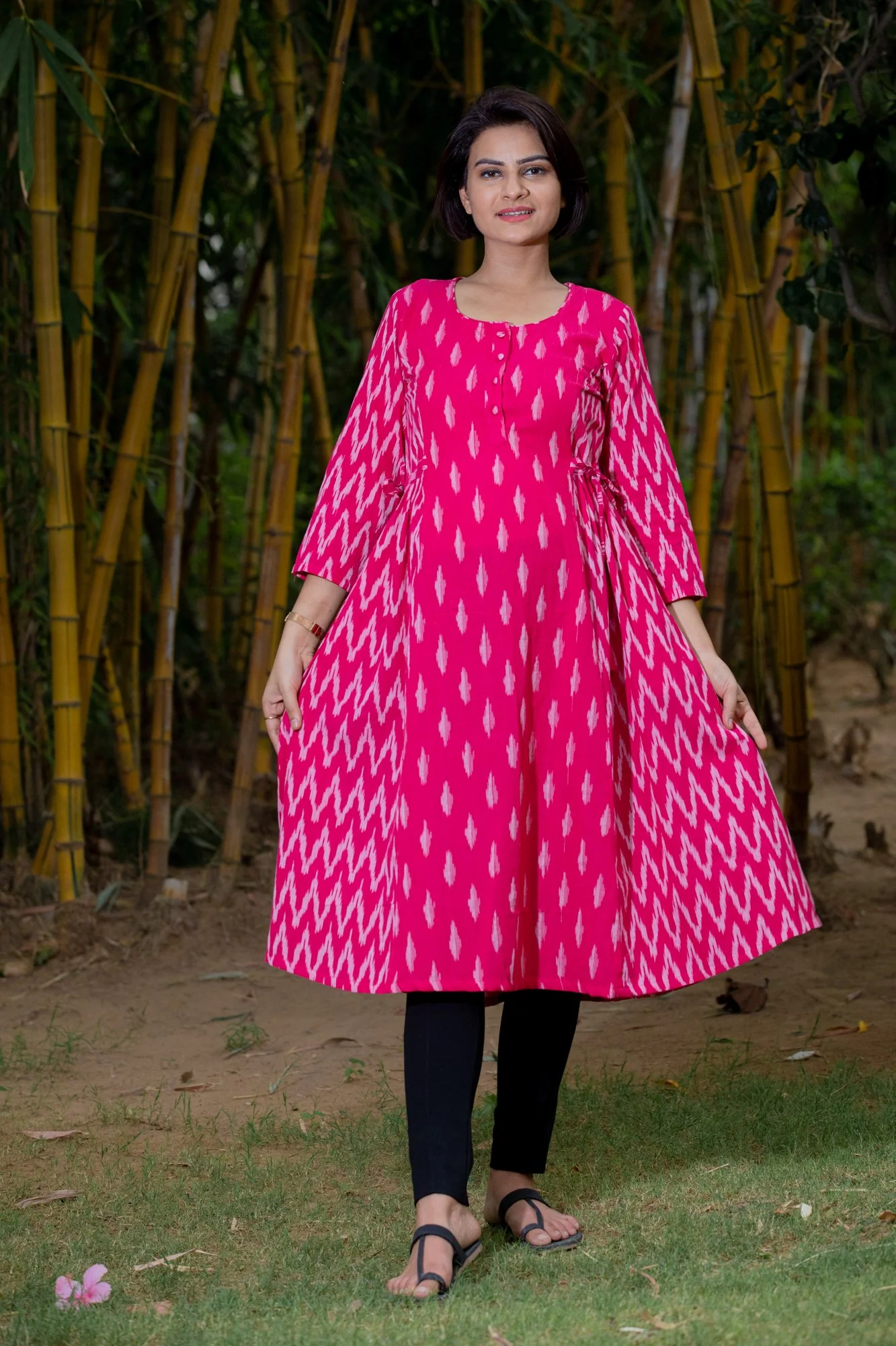Rouge Ikat Maternity & Nursing Kurta - Chenance