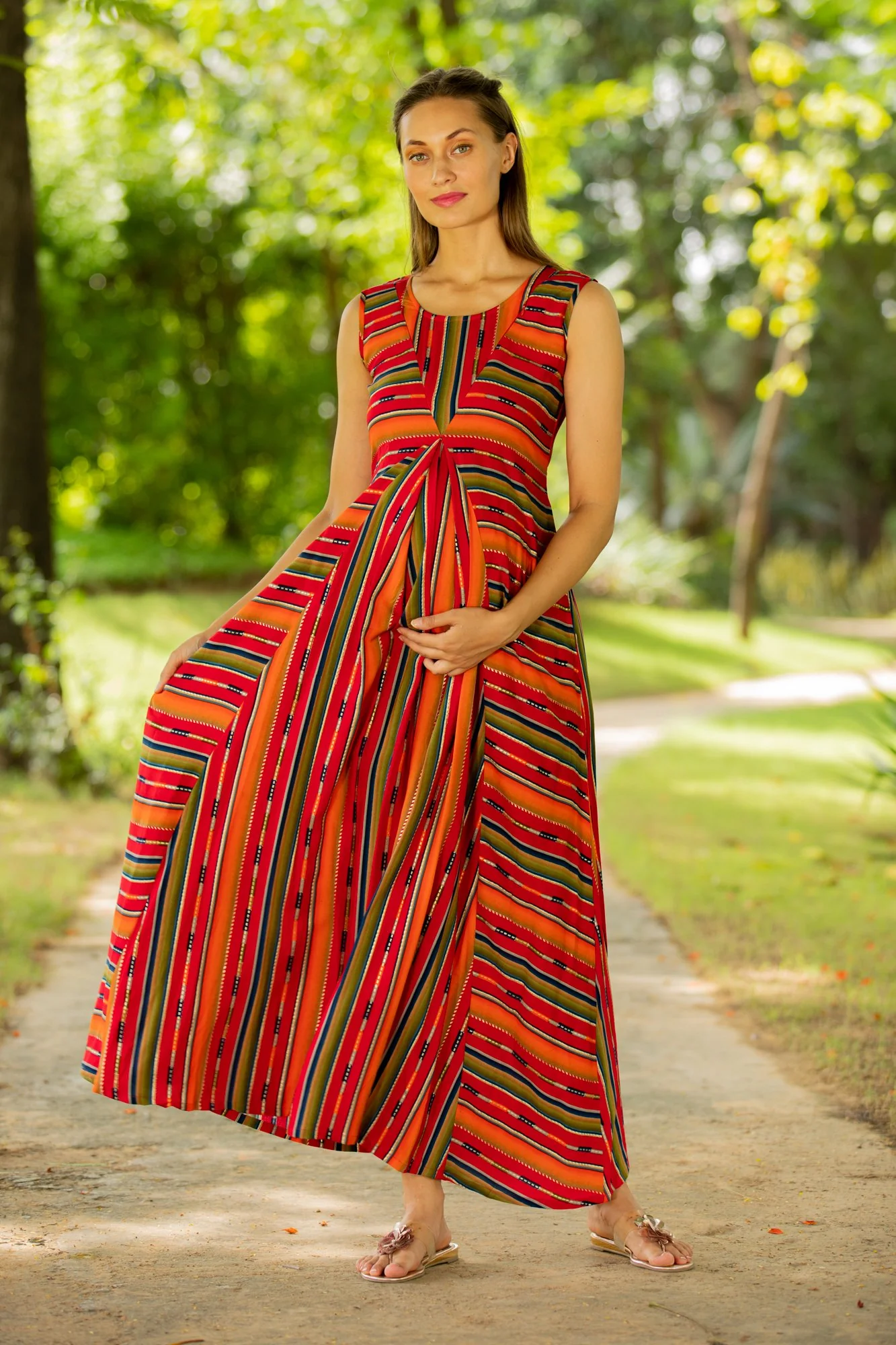 Chic Sunrise Maternity and Nursing Maxi Dress - Chenance