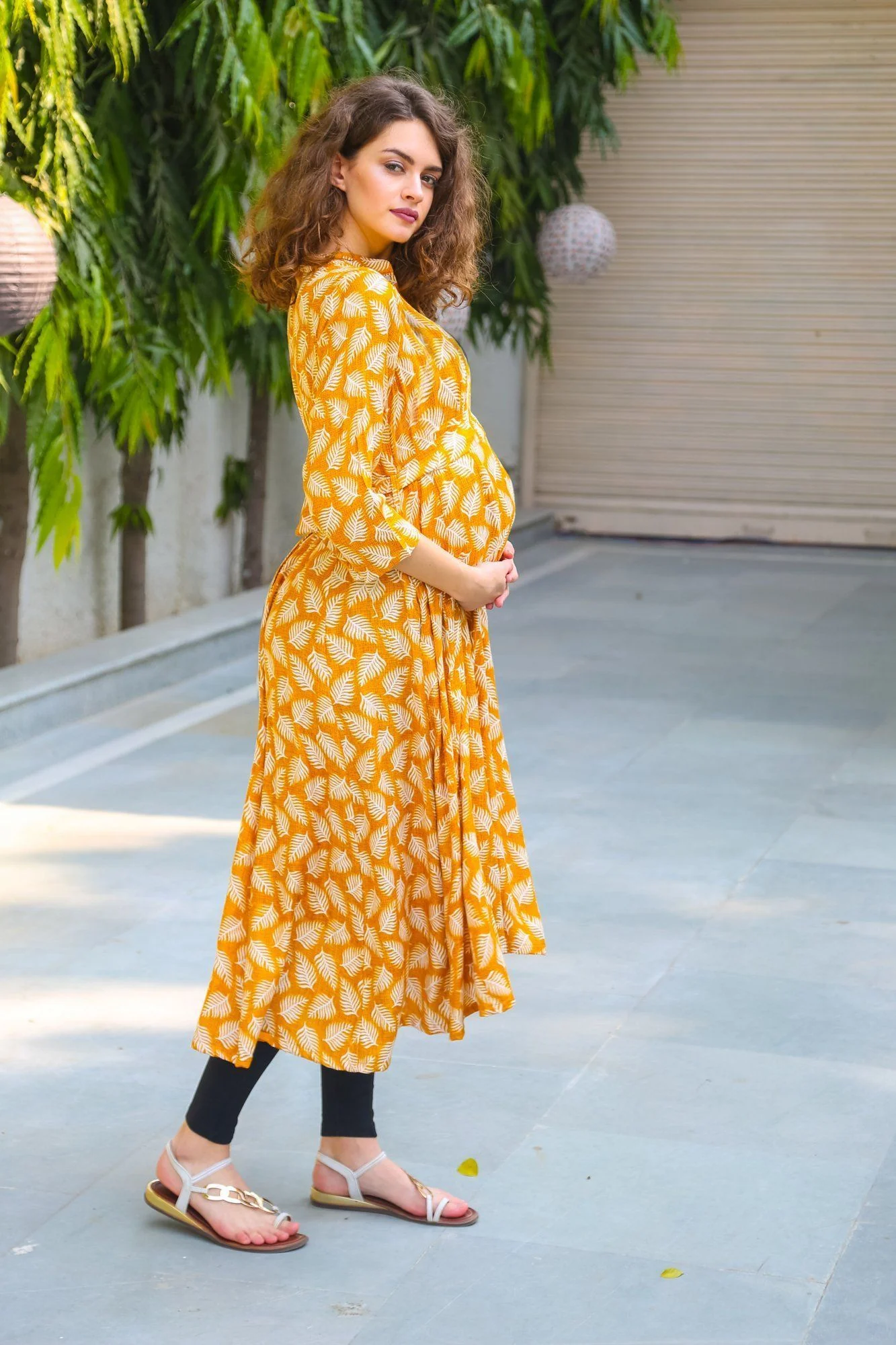 Daisy Leafy Maternity & Nursing Kurta - Chenance