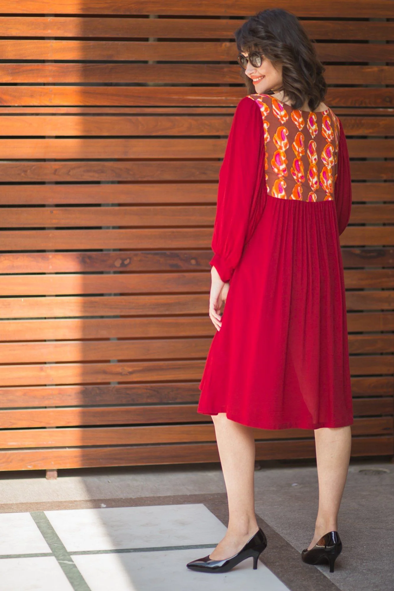Scarlet Boho Block Print Maternity Dress - Chenance