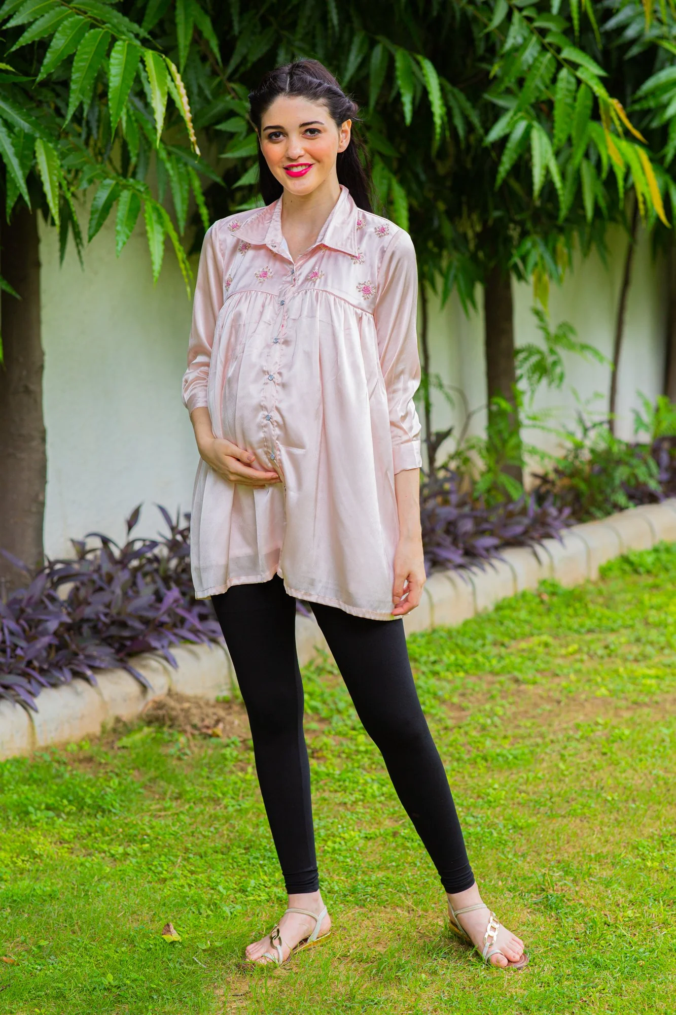 Pastel Hand Embroidered Maternity & Nursing Top - Chenance