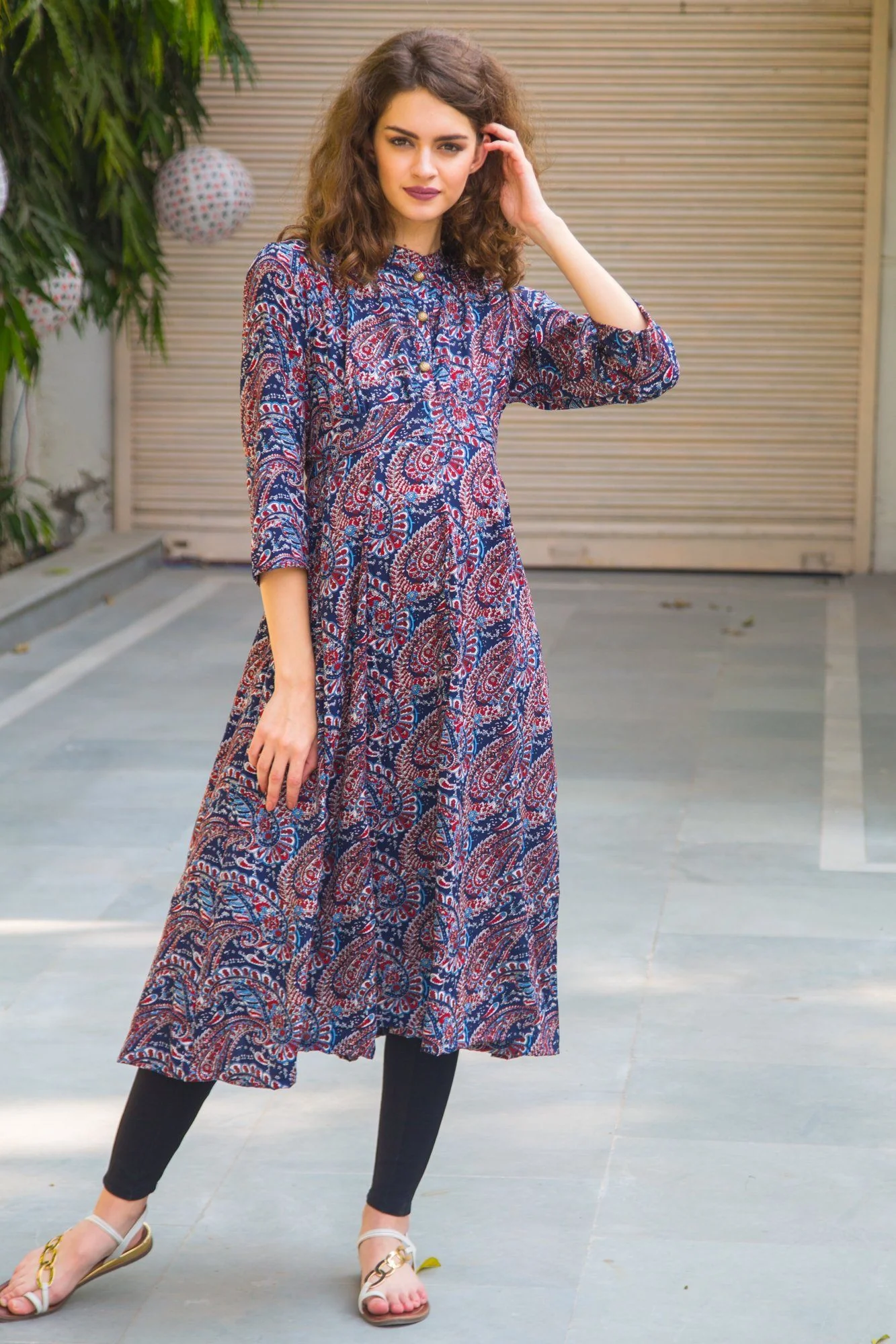 Heritage Print Abstract Nursing & Maternity Kurta - Chenance