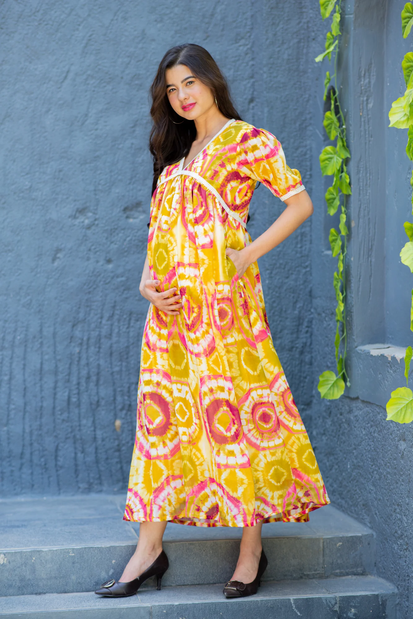 Loom Chic Boho Maternity Maxi Dress - Chenance
