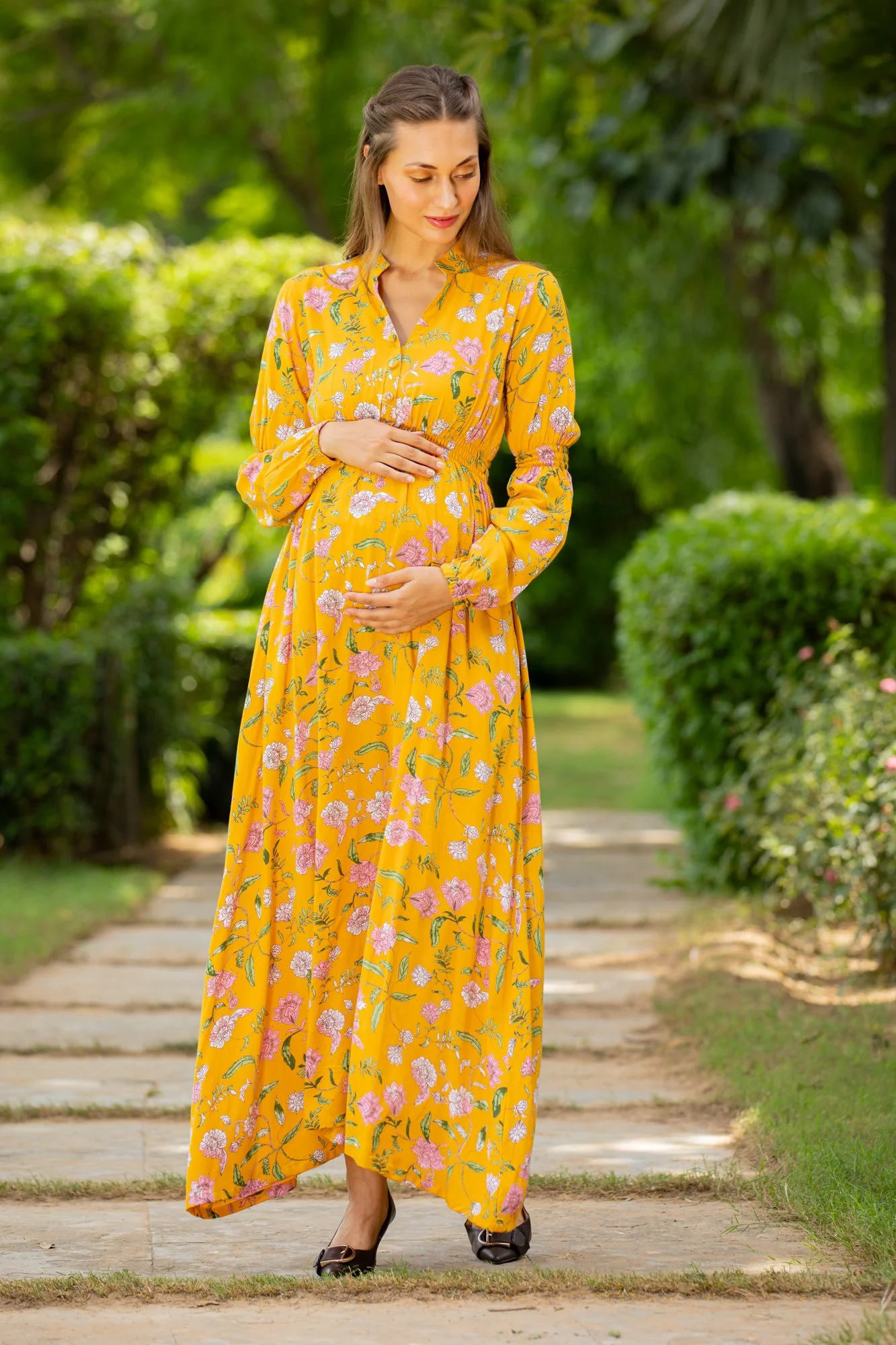 Honey Blossom Floral Maternity Dress - Chenance