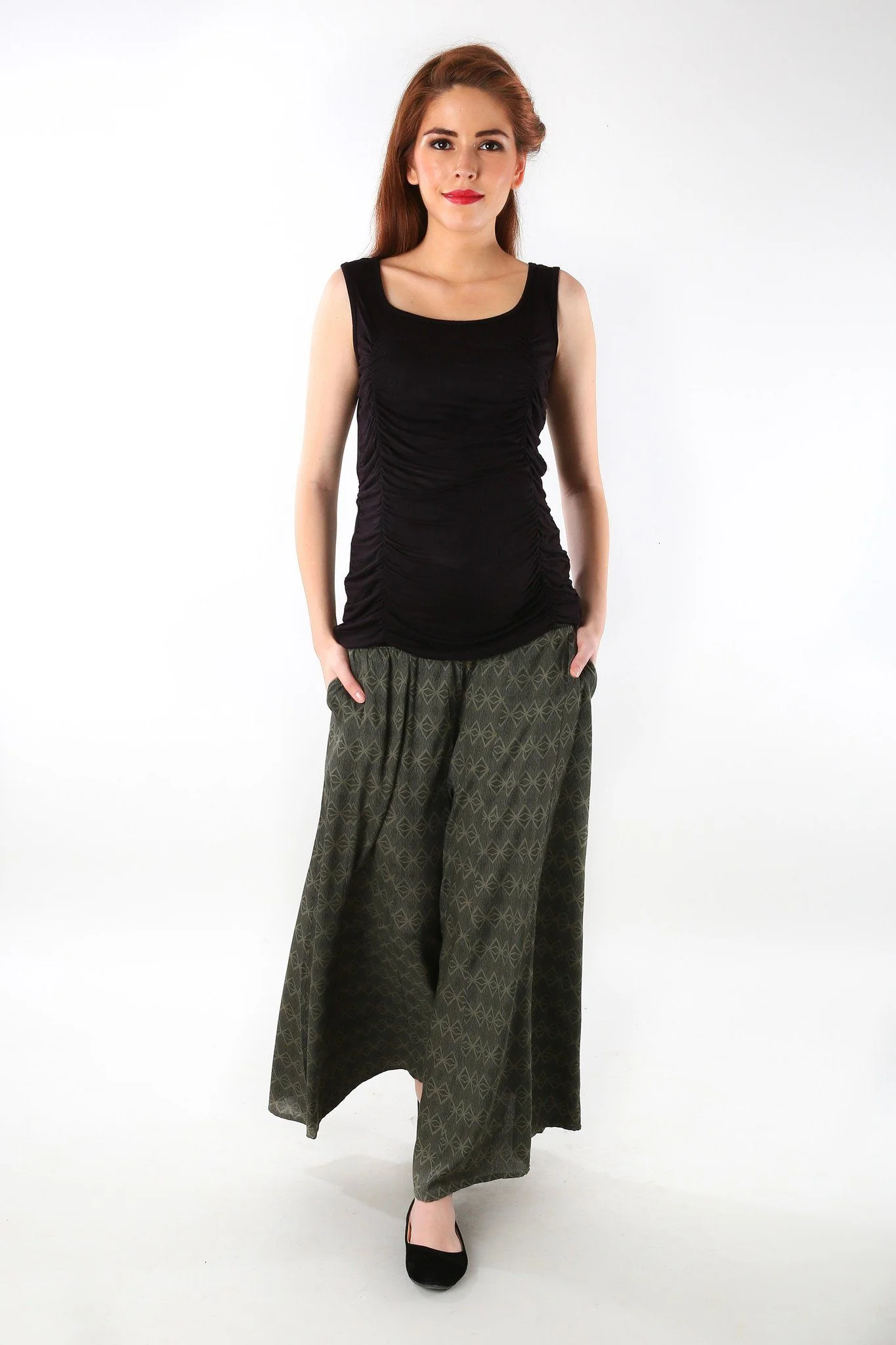 Breezy Green Print Maternity Palazzo - Chenance