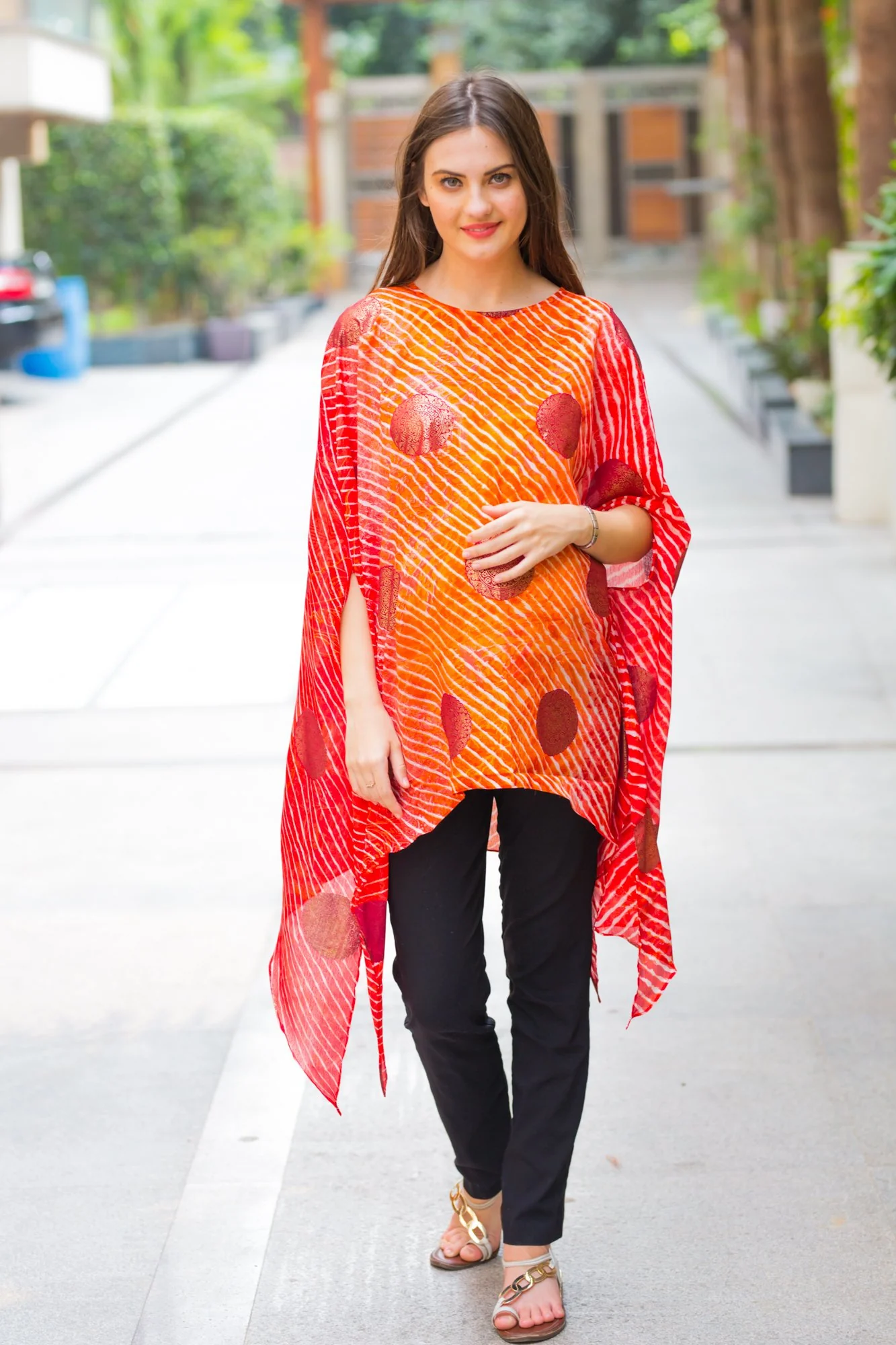 Festive Gold Maternity Poncho - Chenance