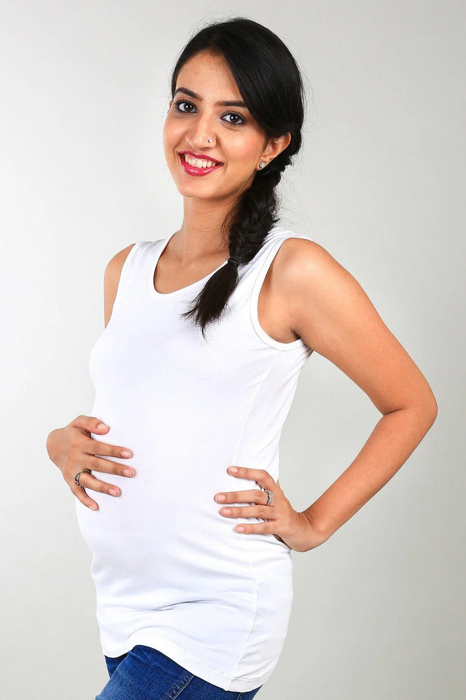 Basic Ivory Maternity Tank Top - Chenance
