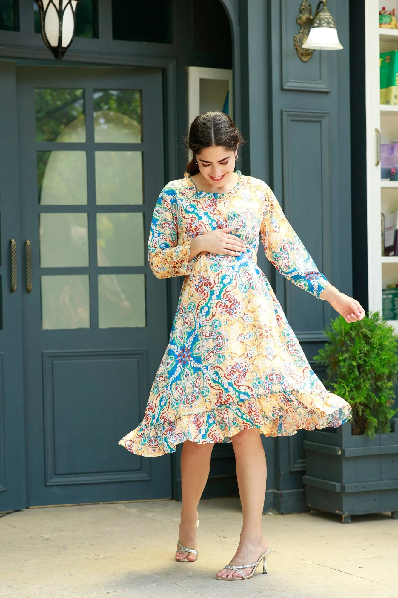 Miami Comfy Blossom Maternity & Nursing Night Dress - Chenance