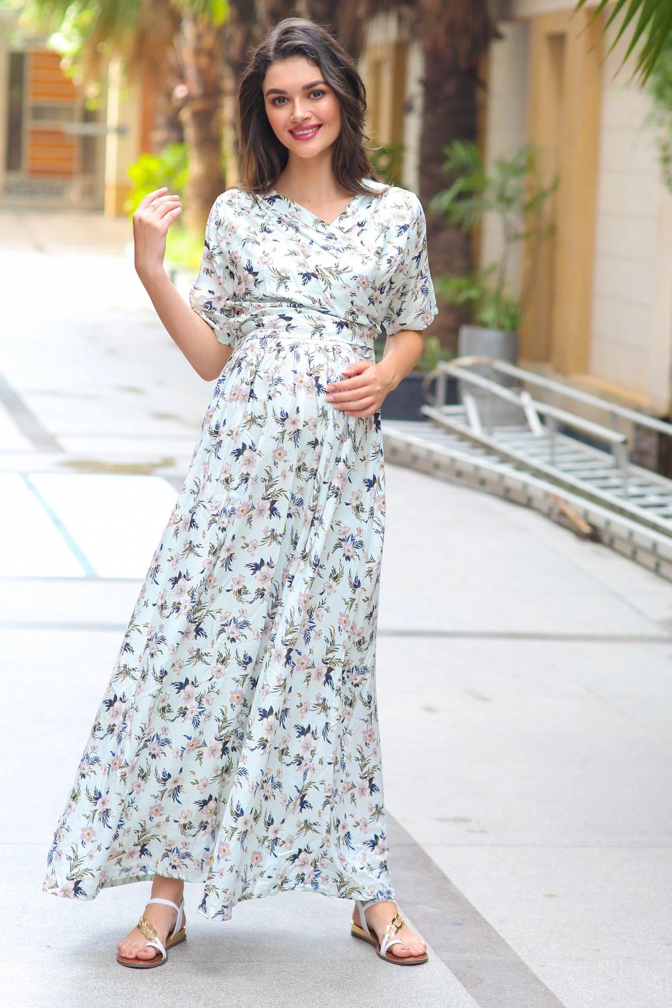 Pastel Orchid Maternity & Nursing Wrap Dress - Chenance