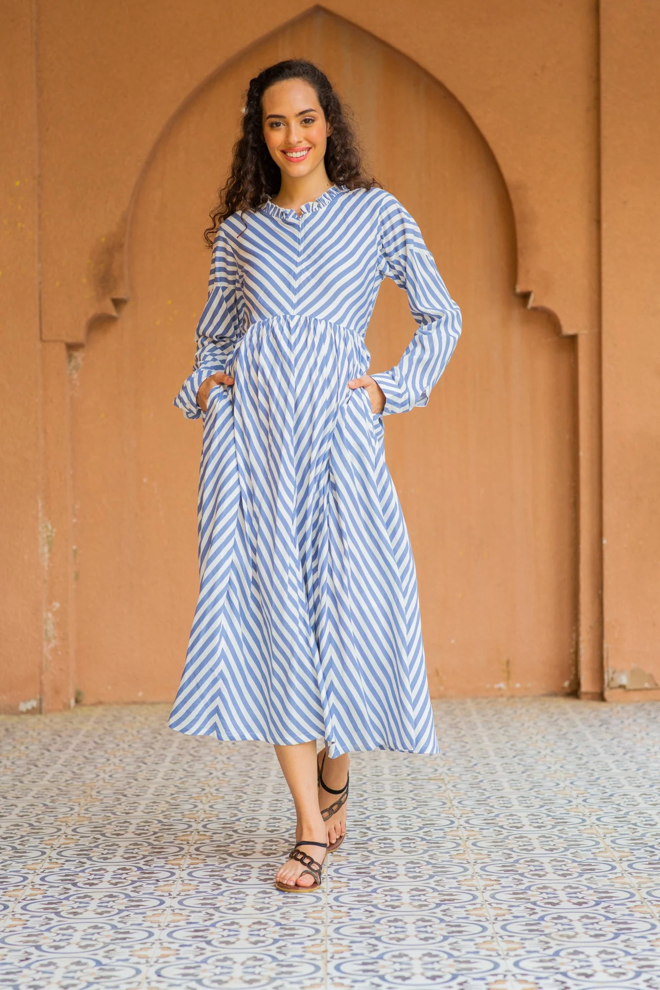 Spruce Classic Striped Maternity & Nursing Dress - Chenance