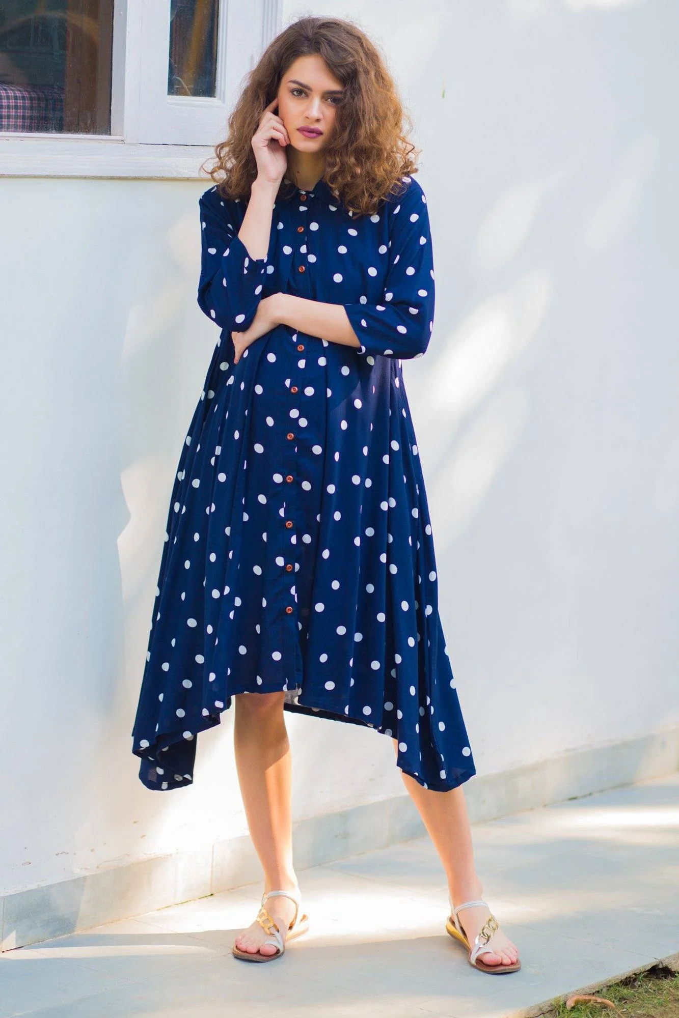 Persian Polka Maternity & Nursing Dress - Chenance