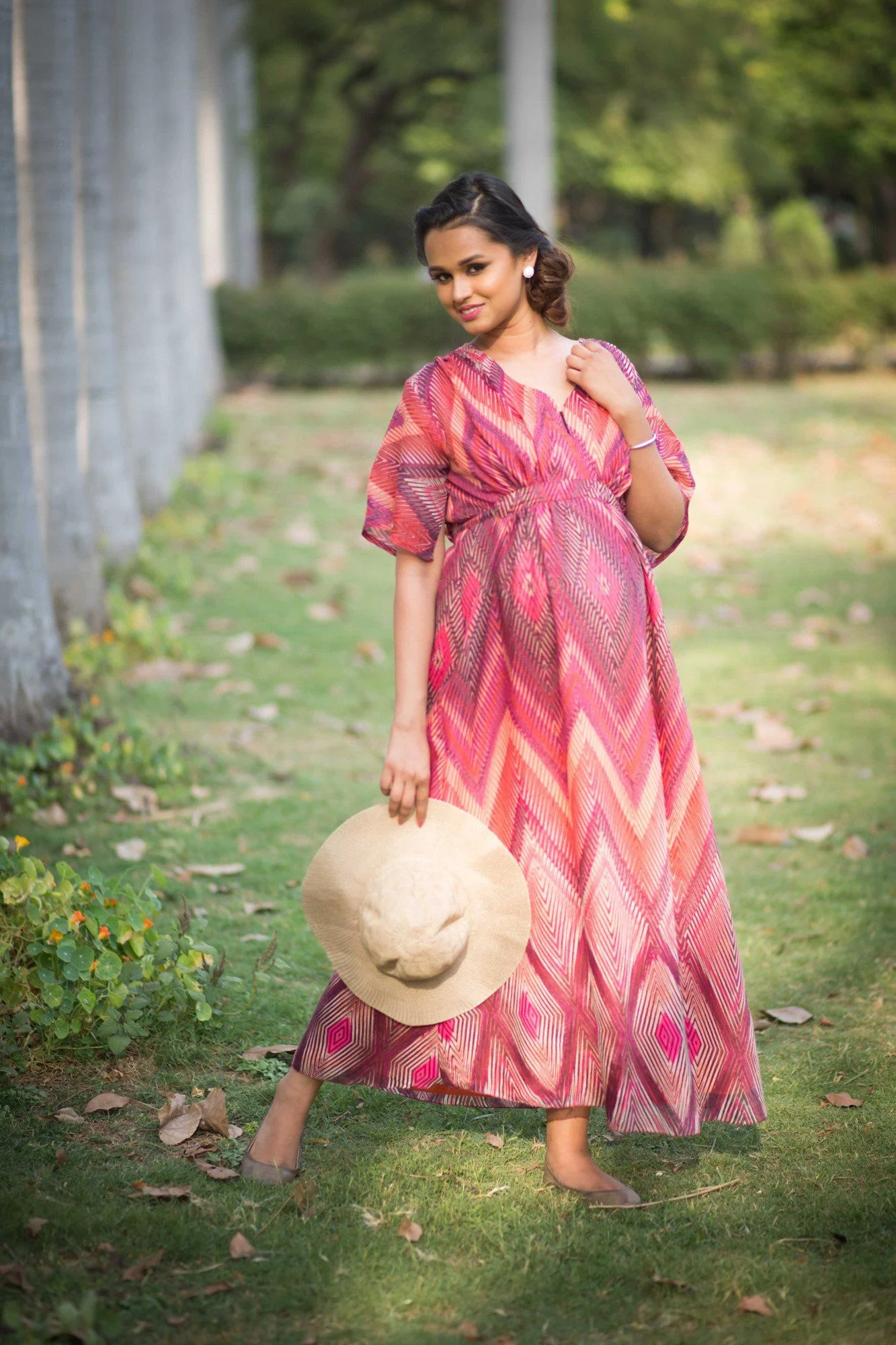 Printed Maternity Kimono Dress - Chenance