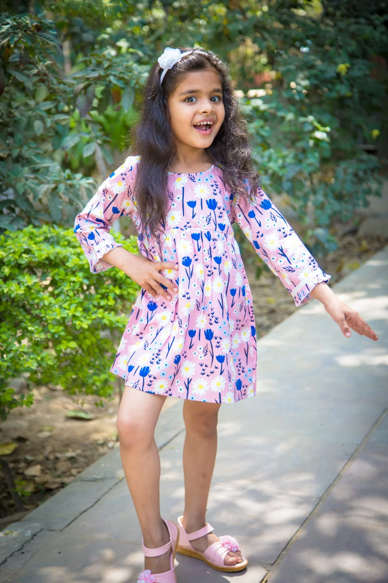 Pink Blossom Ribbon Detail Dress (3 months to 8 years) - Chenance