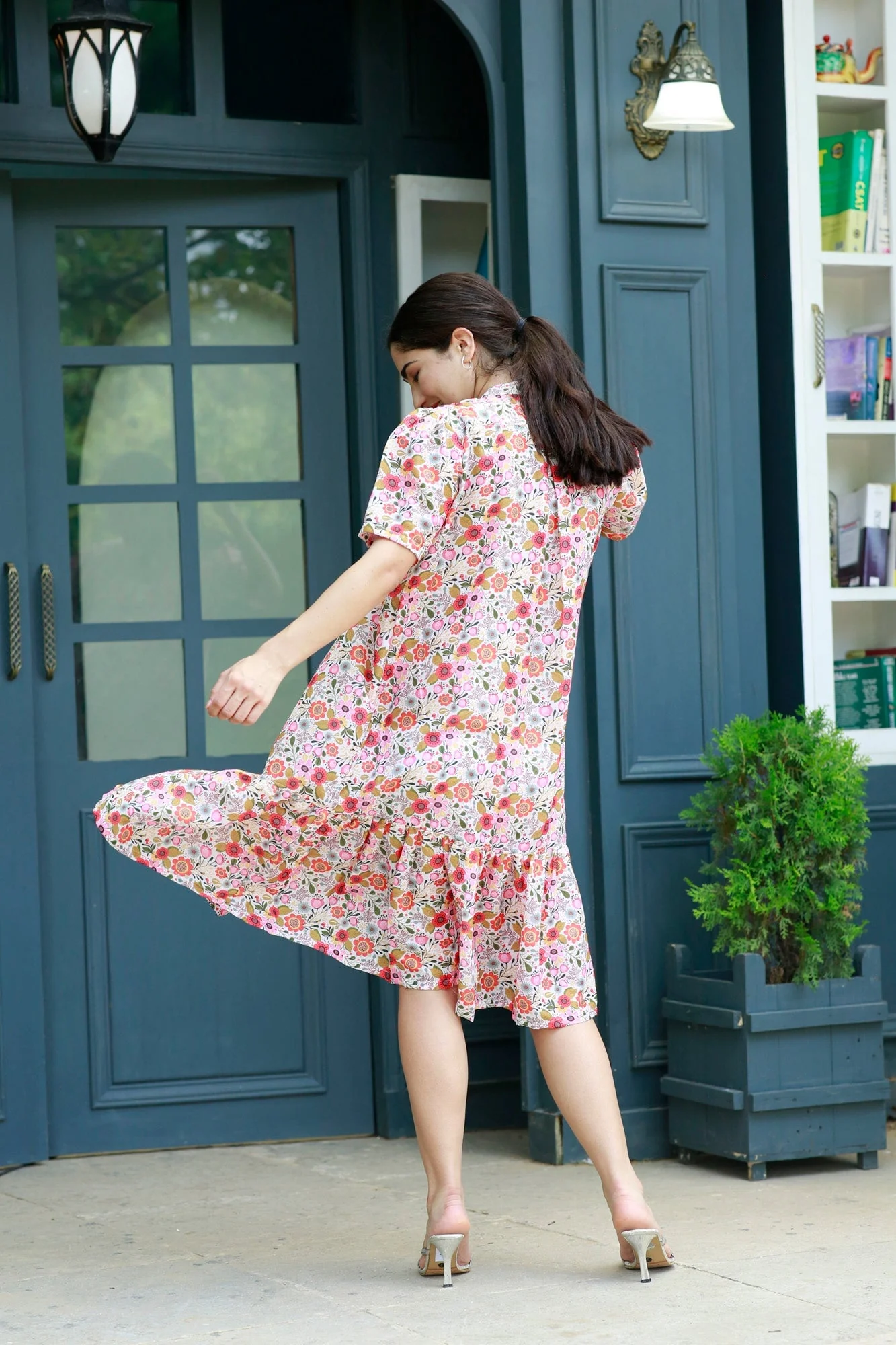Quirky Amber Floral Punch Maternity & Nursing Dress - Chenance