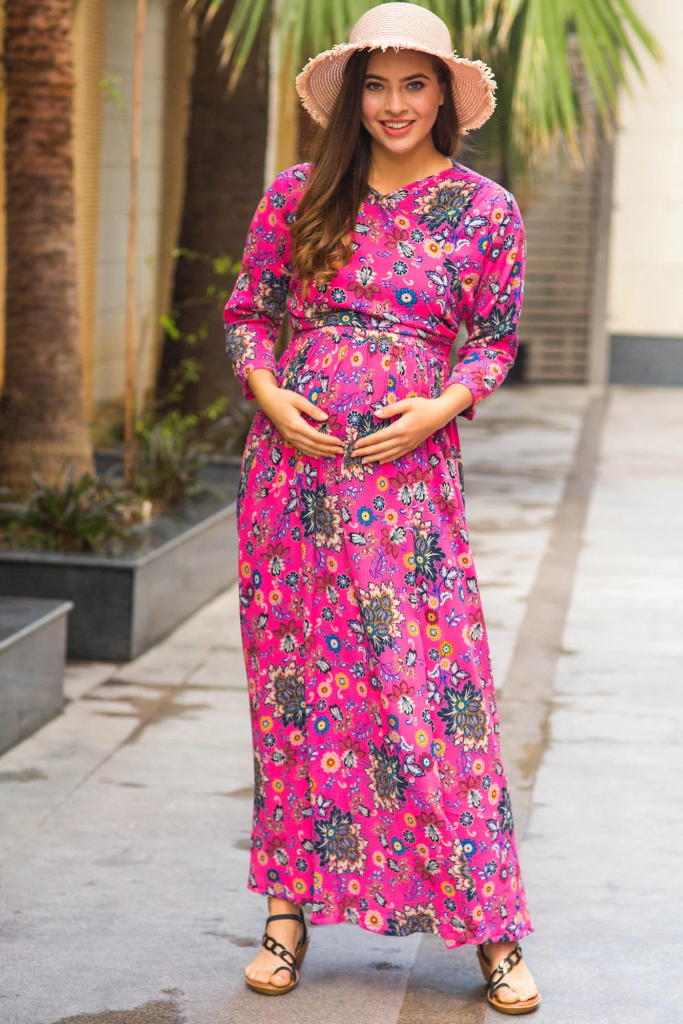 Taffy Pink Maternity & Nursing Wrap Dress - Chenance