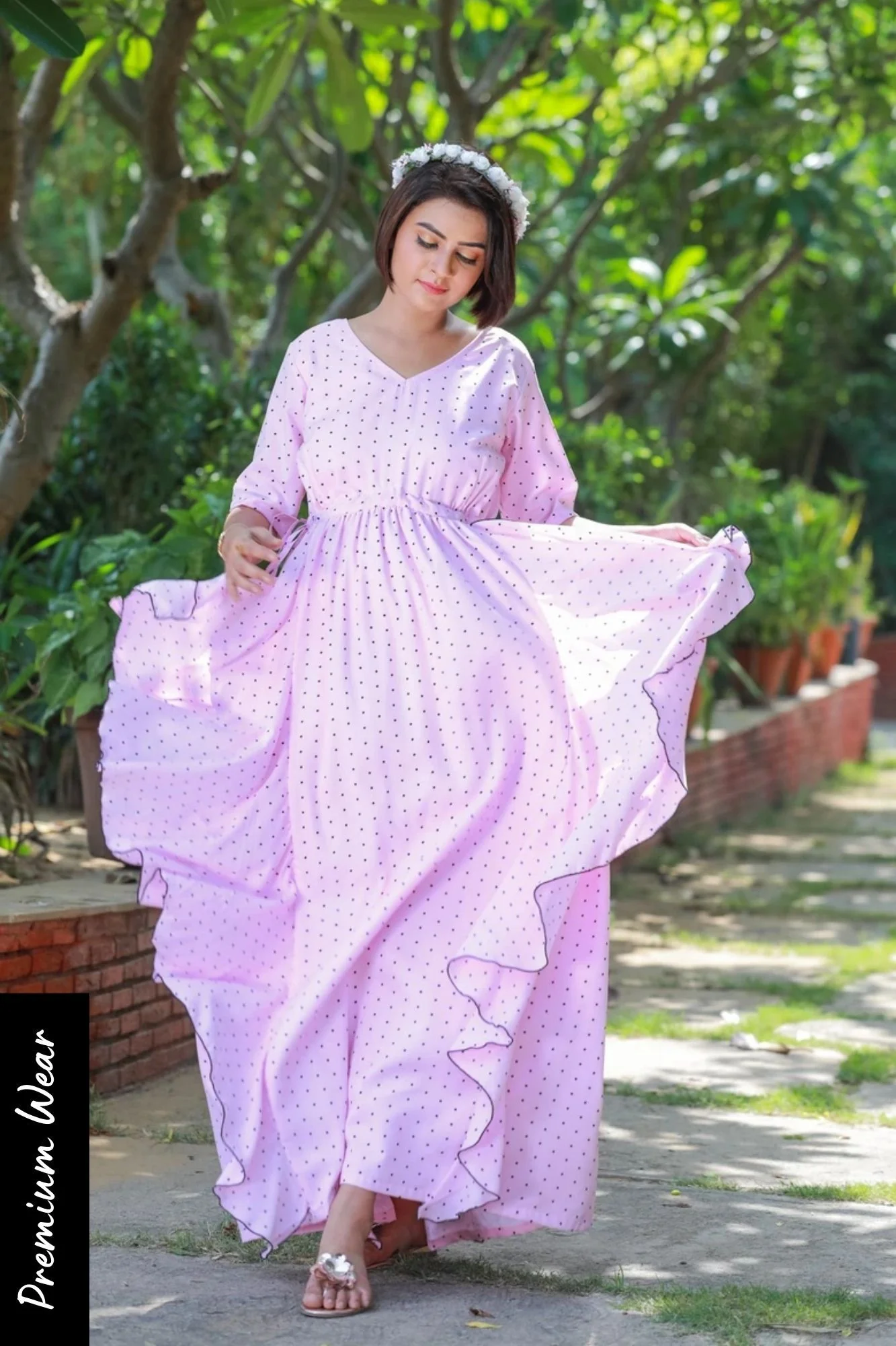 Angelic Baby Polka Maternity Flow Dress - Chenance