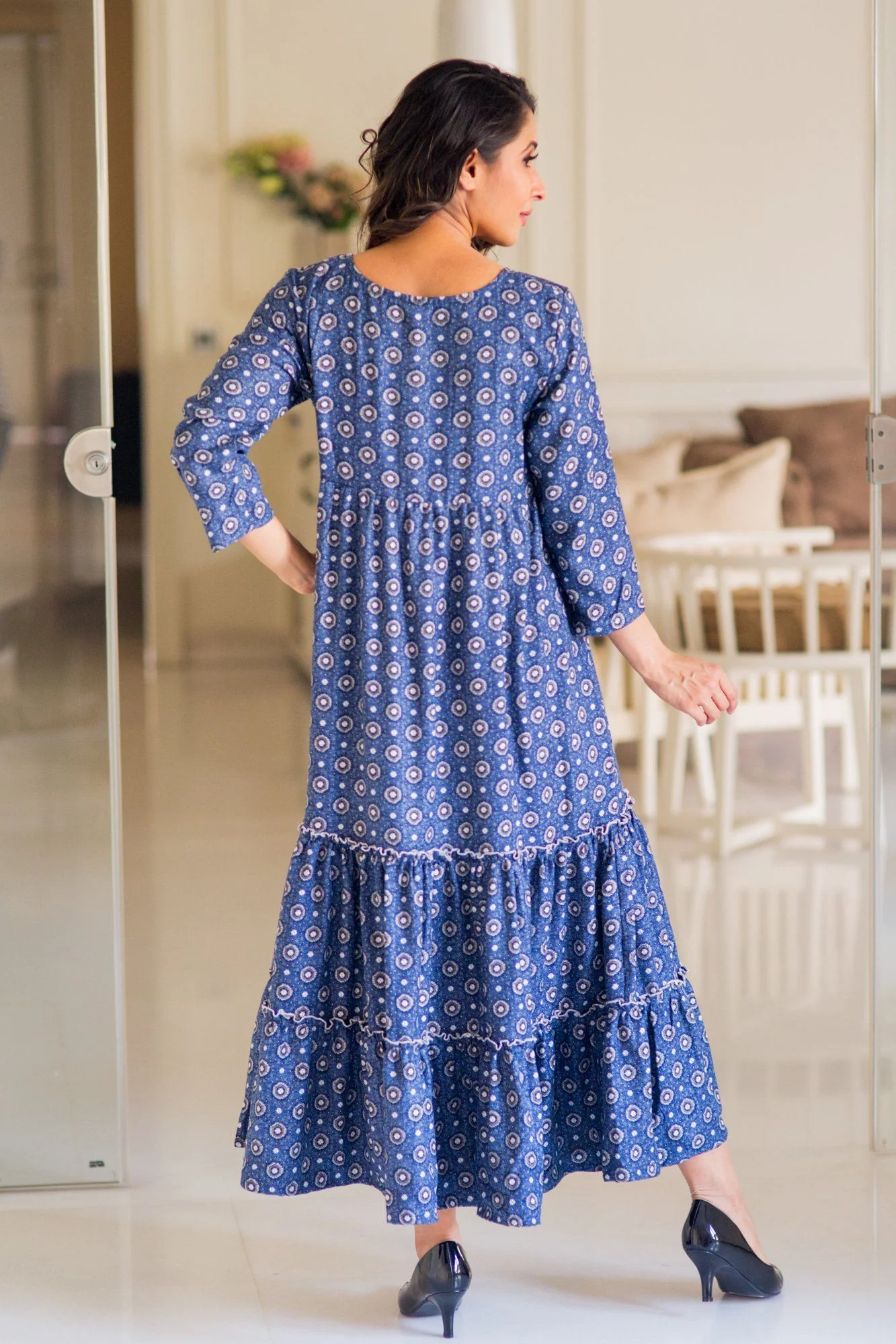 Moonlight Layered Long Maternity and Nursing Kurta Dress - Chenance