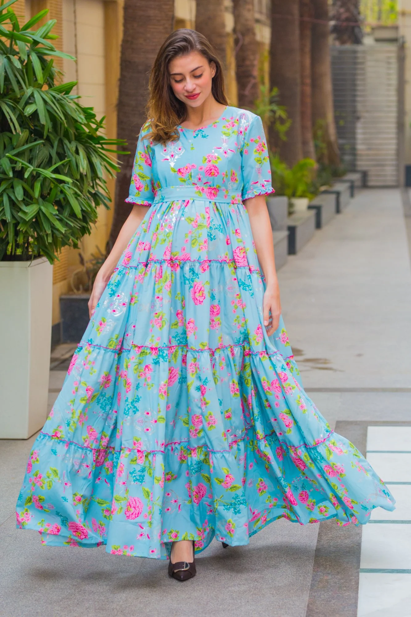 Luxe Victorian Maternity & Nursing Frill Dress - Chenance